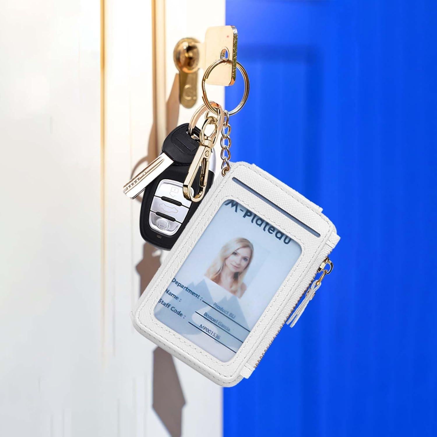 Monedero M-Plateau Blanco con Llavero y Ventana ID