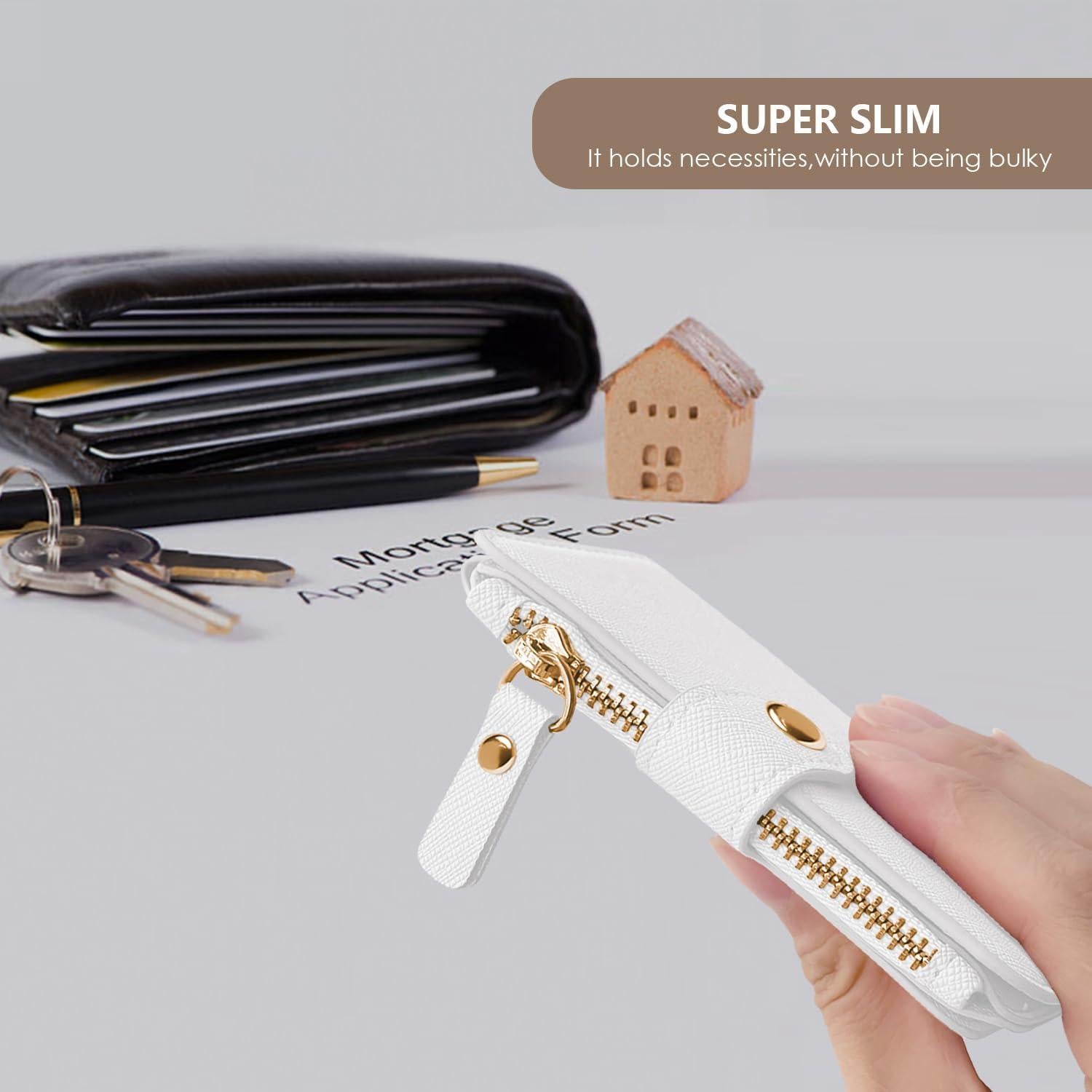 Monedero M-Plateau Blanco con Llavero y Ventana ID