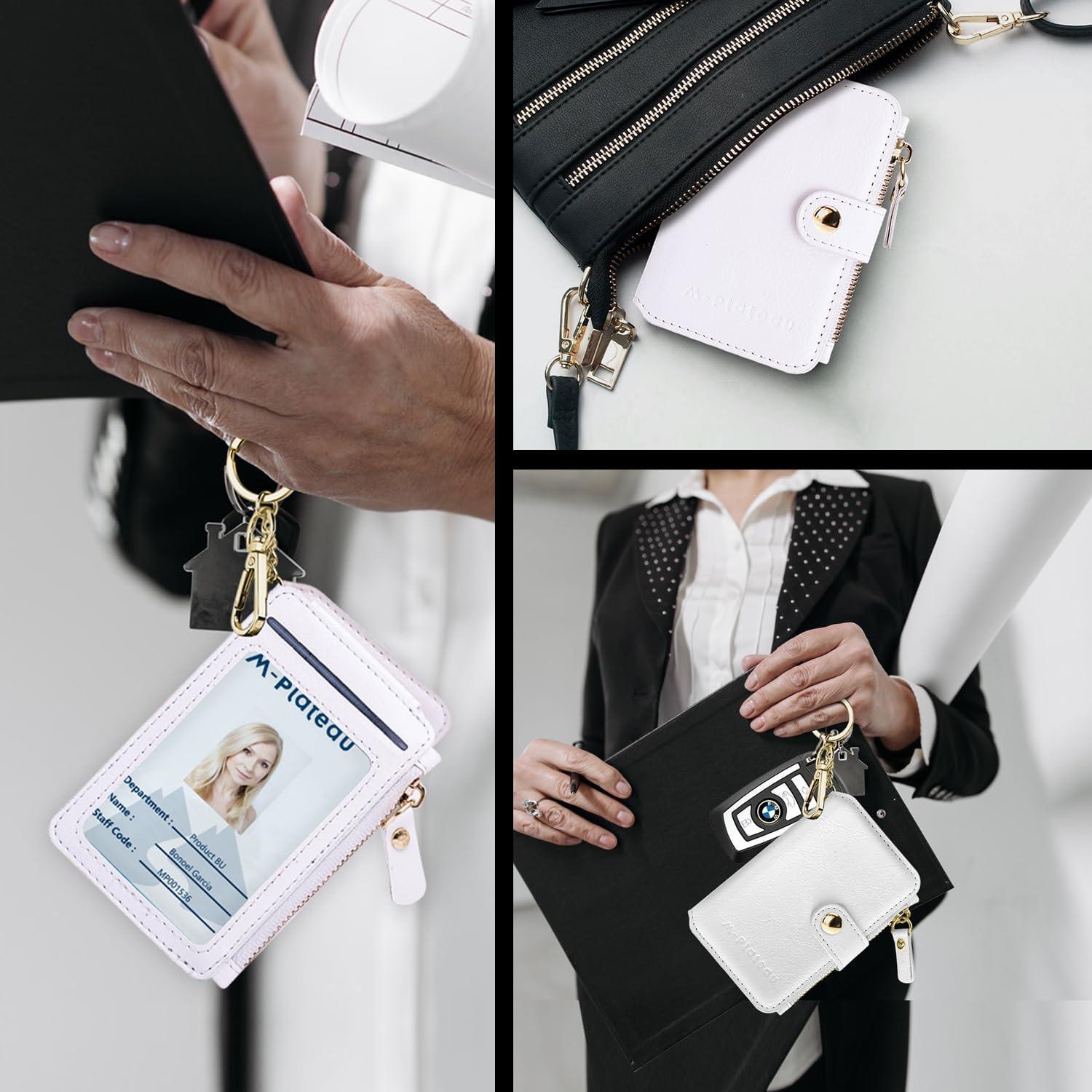 Monedero M-Plateau Blanco con Llavero y Ventana ID