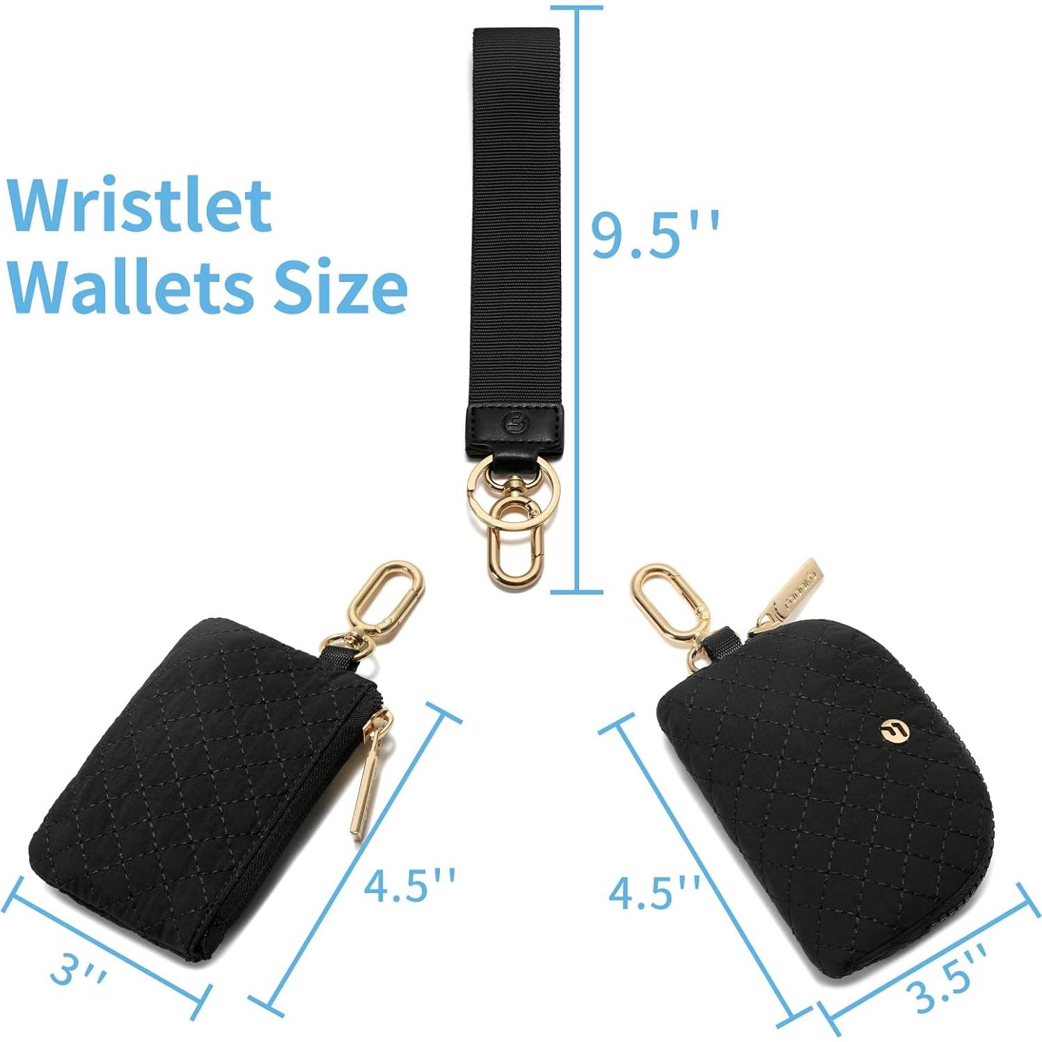 Cartera de muñeca FODOKO para mujeres con 2 monederos desmontables