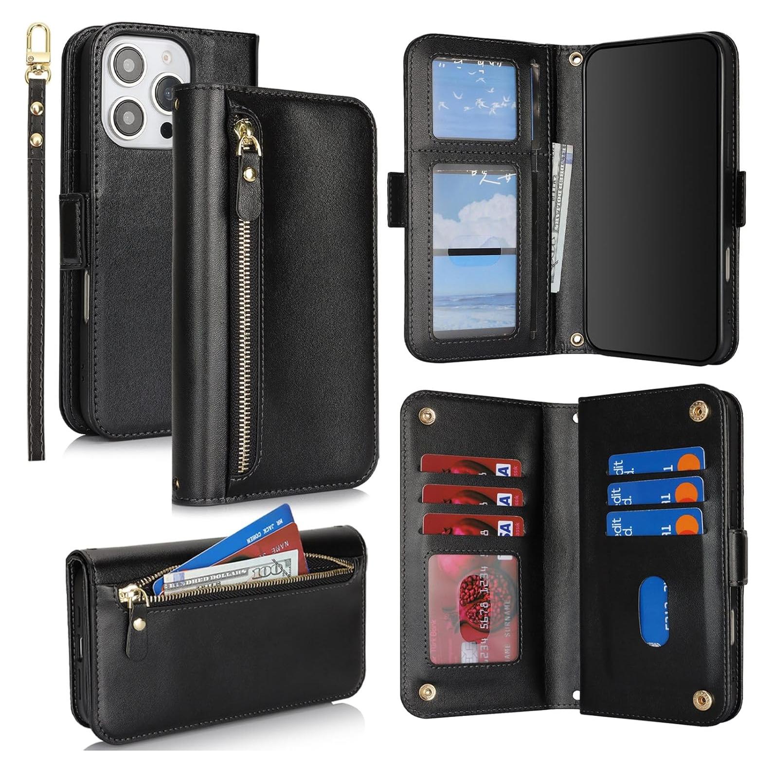 Funda Cartera Jaorty para iPhone 16 Pro con Bloqueo RFID