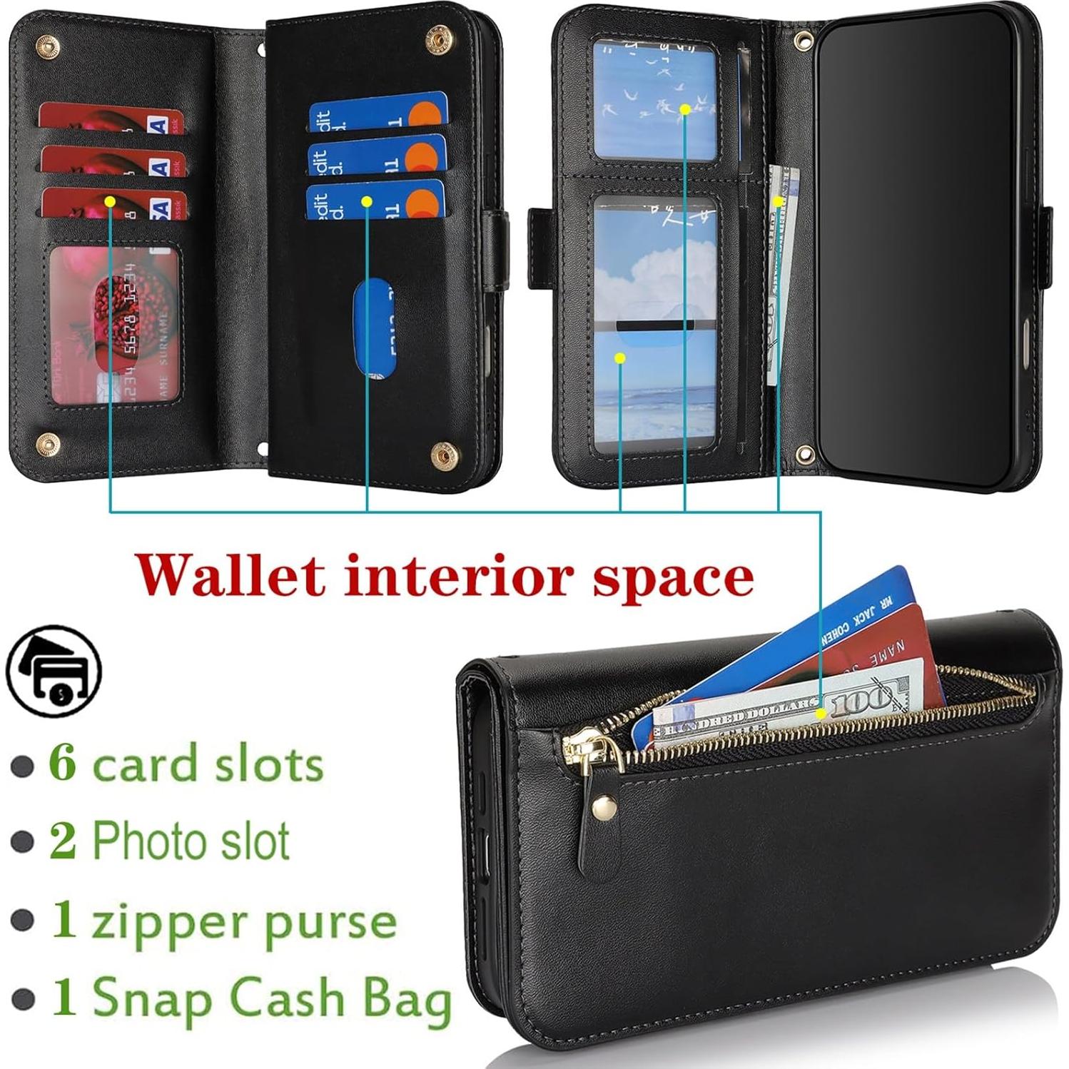 Funda Cartera Jaorty para iPhone 16 Pro con Bloqueo RFID