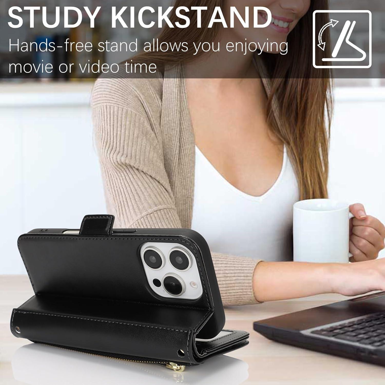 Funda Cartera Jaorty para iPhone 16 Pro con Bloqueo RFID