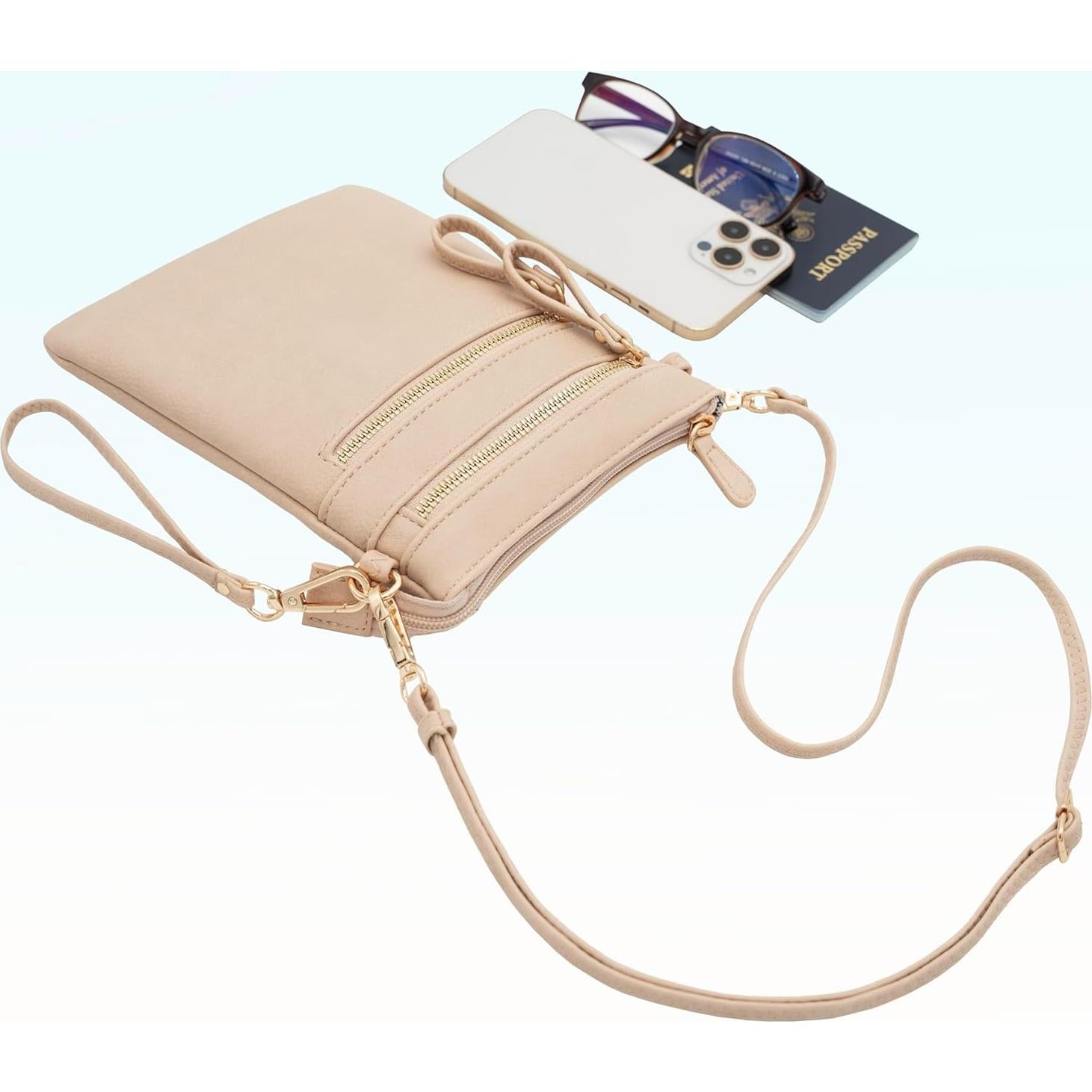 Bolso Cruzado Pequeño Solene para Mujeres - Múltiples Bolsillos