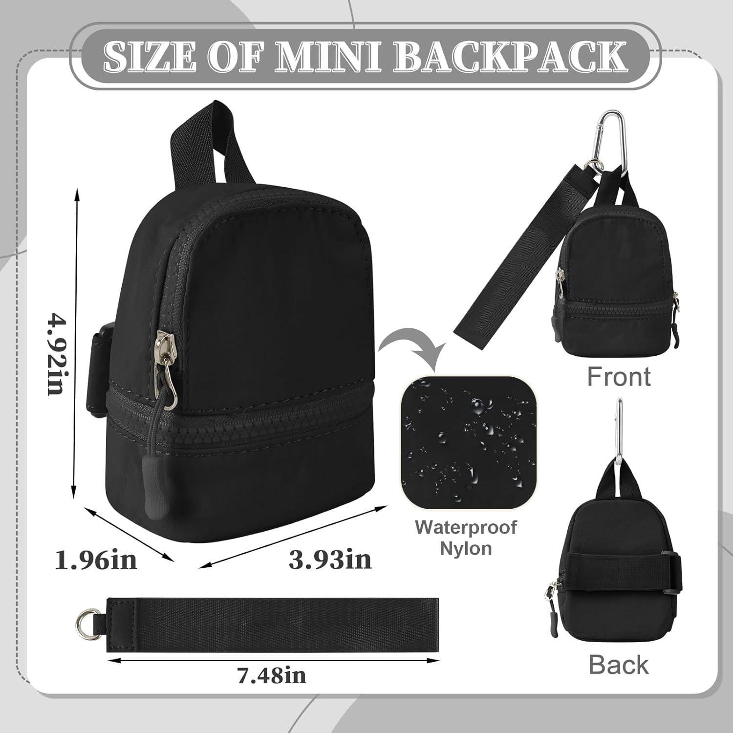 Mini Mochila Llavero Monedero Unisex UIXIZQ Negro 5.1x12.7 cm