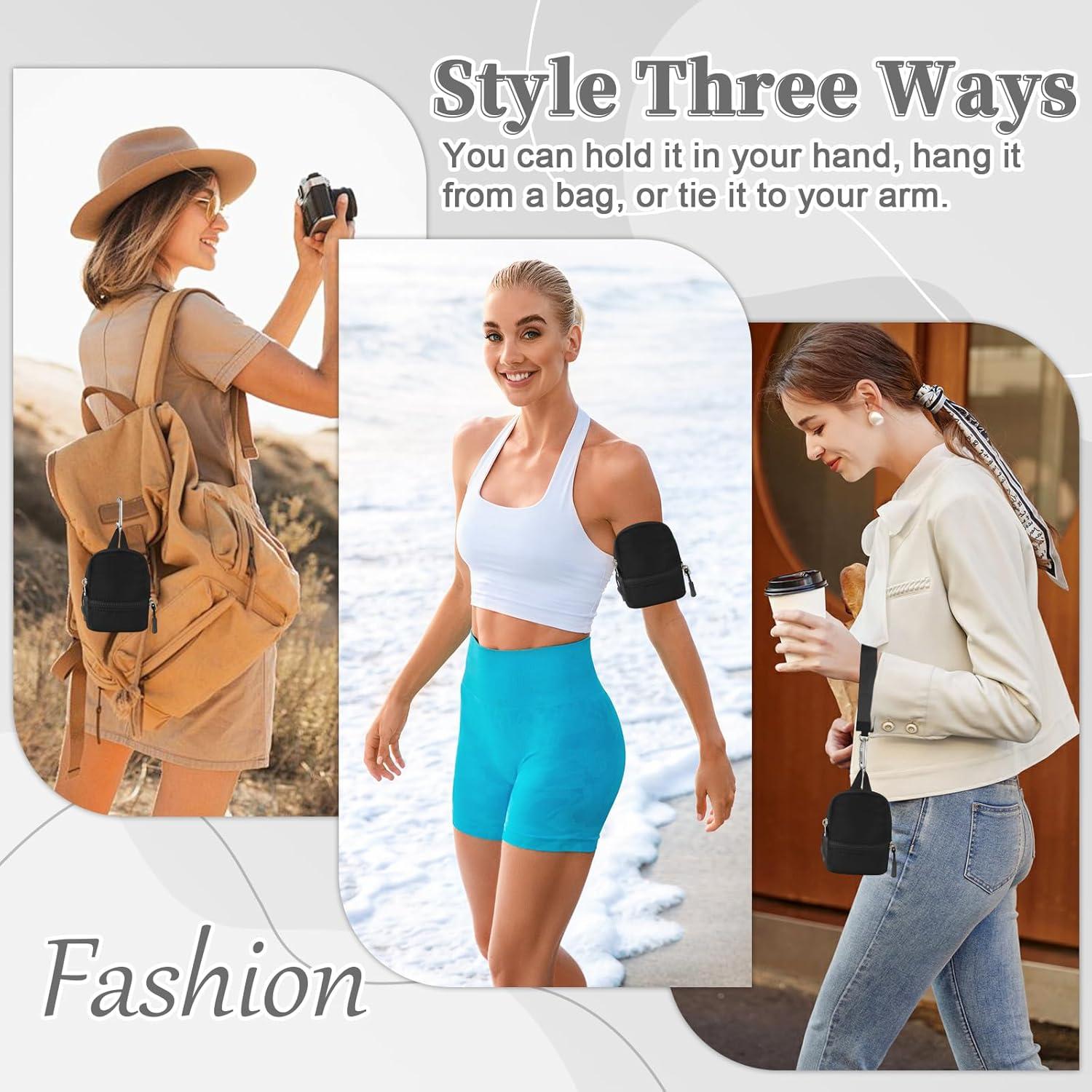 Mini Mochila Llavero Monedero Unisex UIXIZQ Negro 5.1x12.7 cm