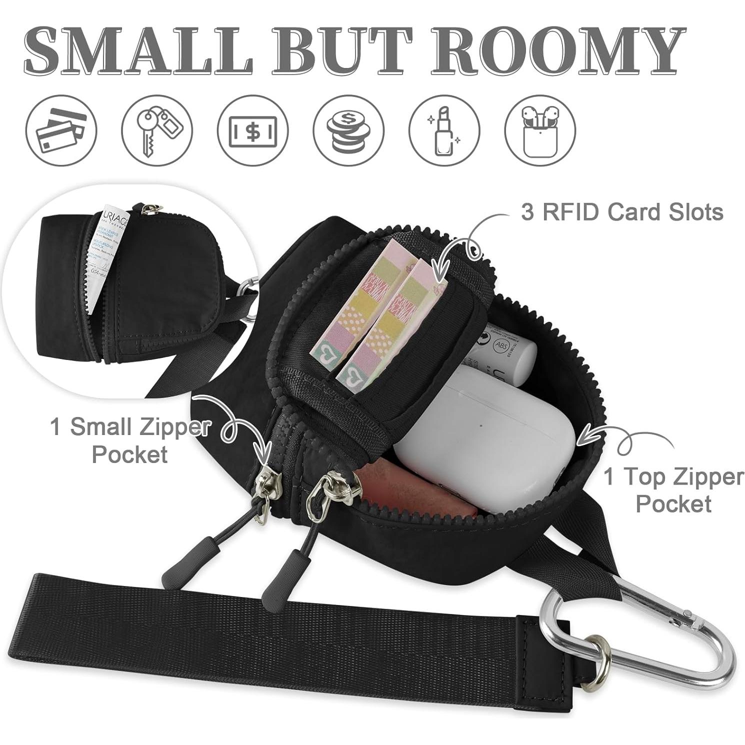 Mini Mochila Llavero Monedero Unisex UIXIZQ Negro 5.1x12.7 cm