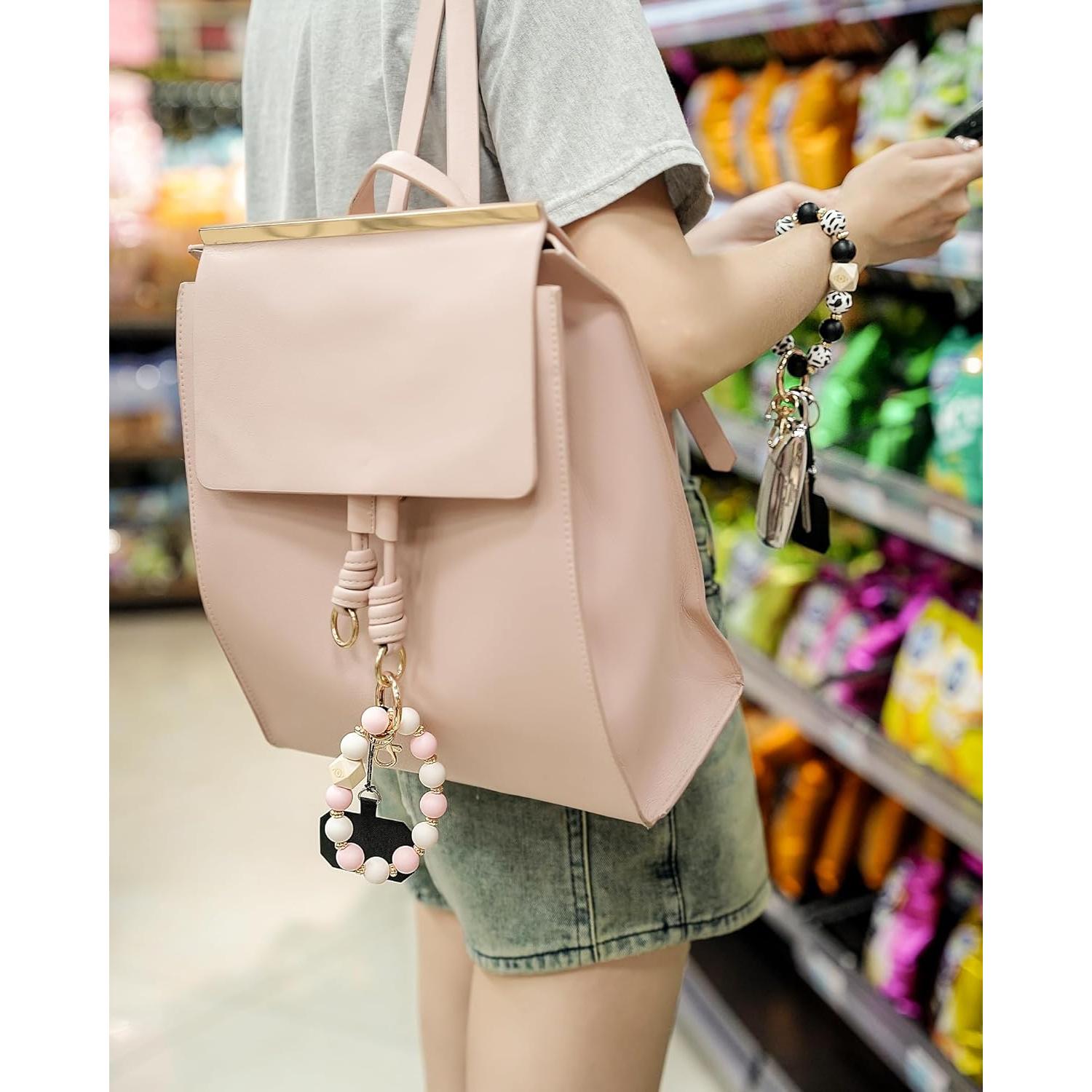 Pulsera de Llavero Elástica WEESMILE para Mujeres - Gris/Blanco