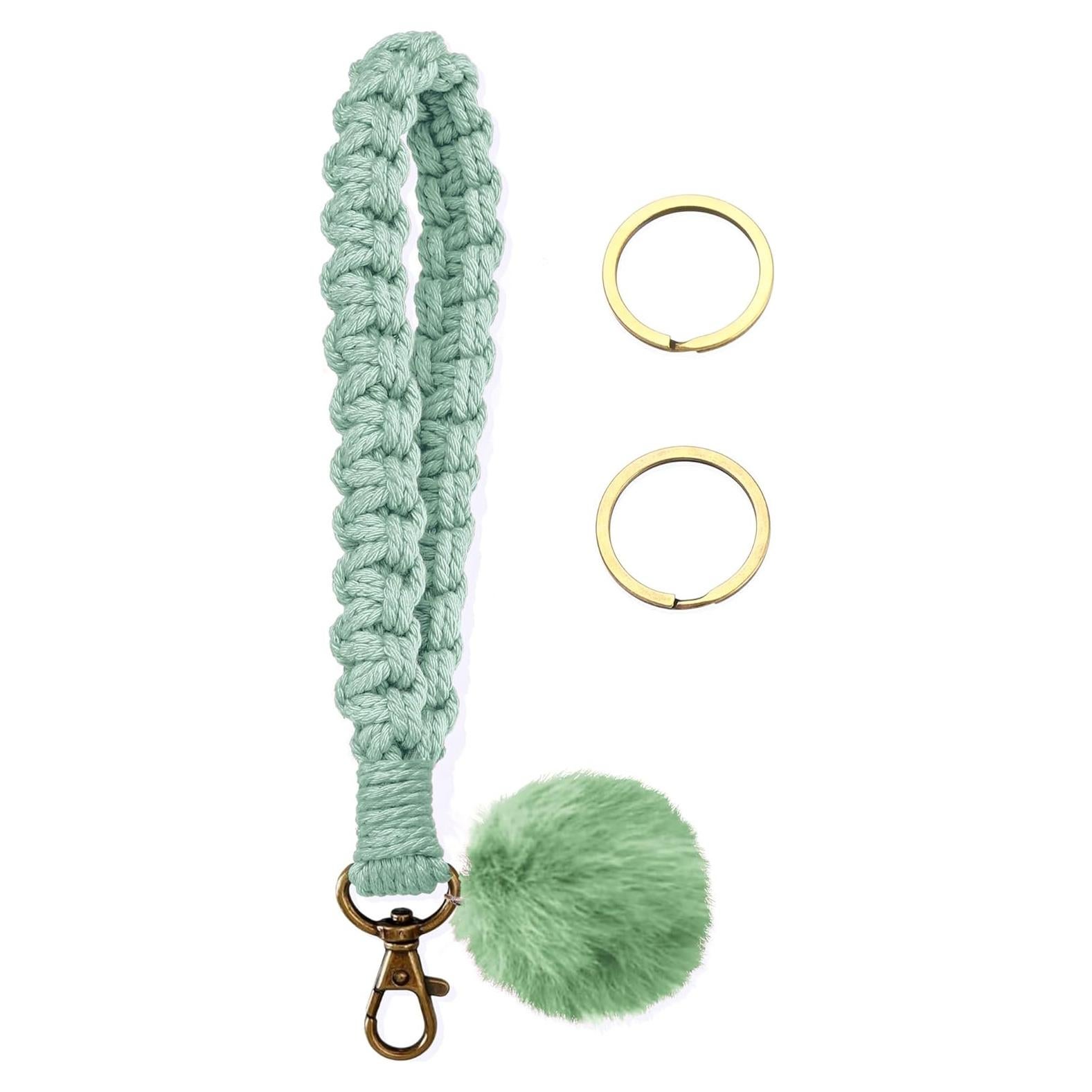 Llave de muñeca Gkeygo verde para mujeres con 2 anillos