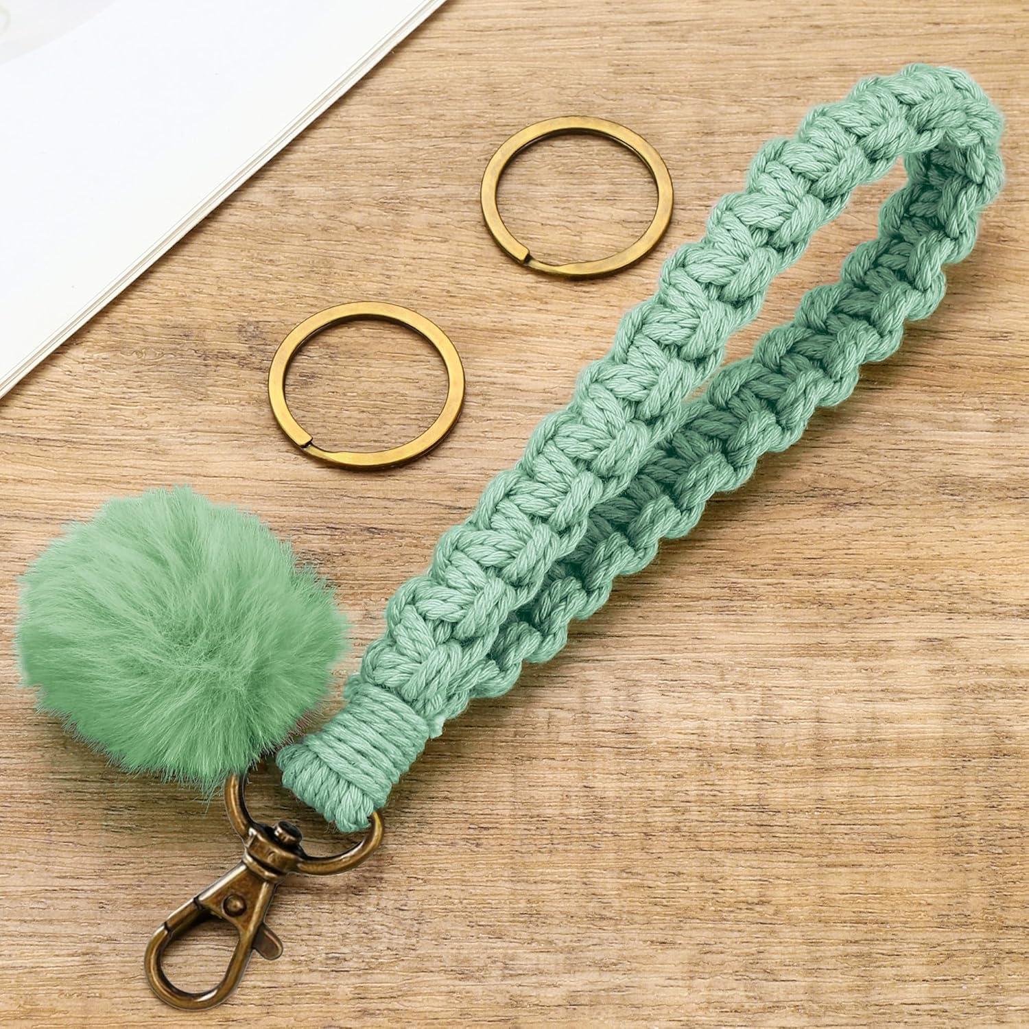 Llave de muñeca Gkeygo verde para mujeres con 2 anillos