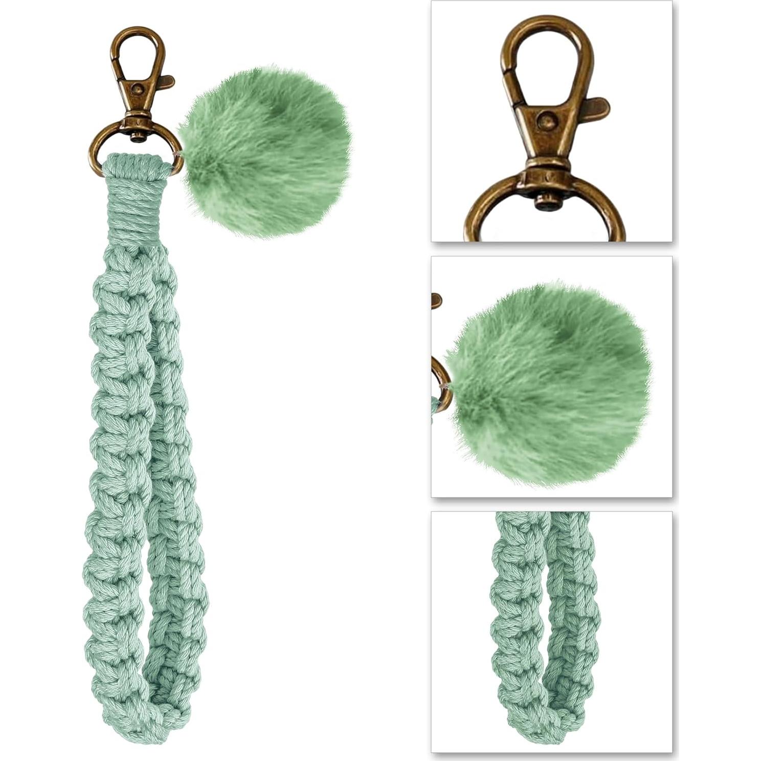 Llave de muñeca Gkeygo verde para mujeres con 2 anillos