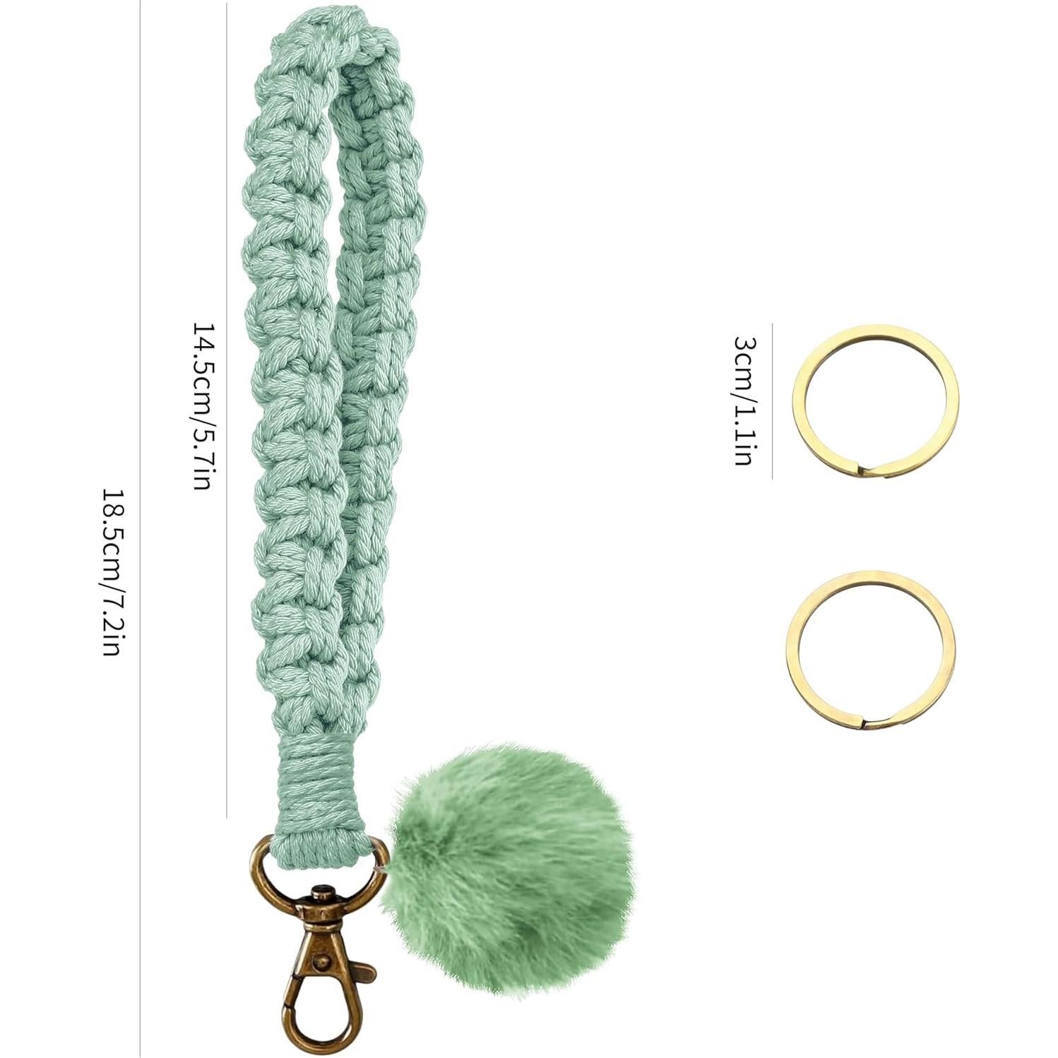 Llave de muñeca Gkeygo verde para mujeres con 2 anillos
