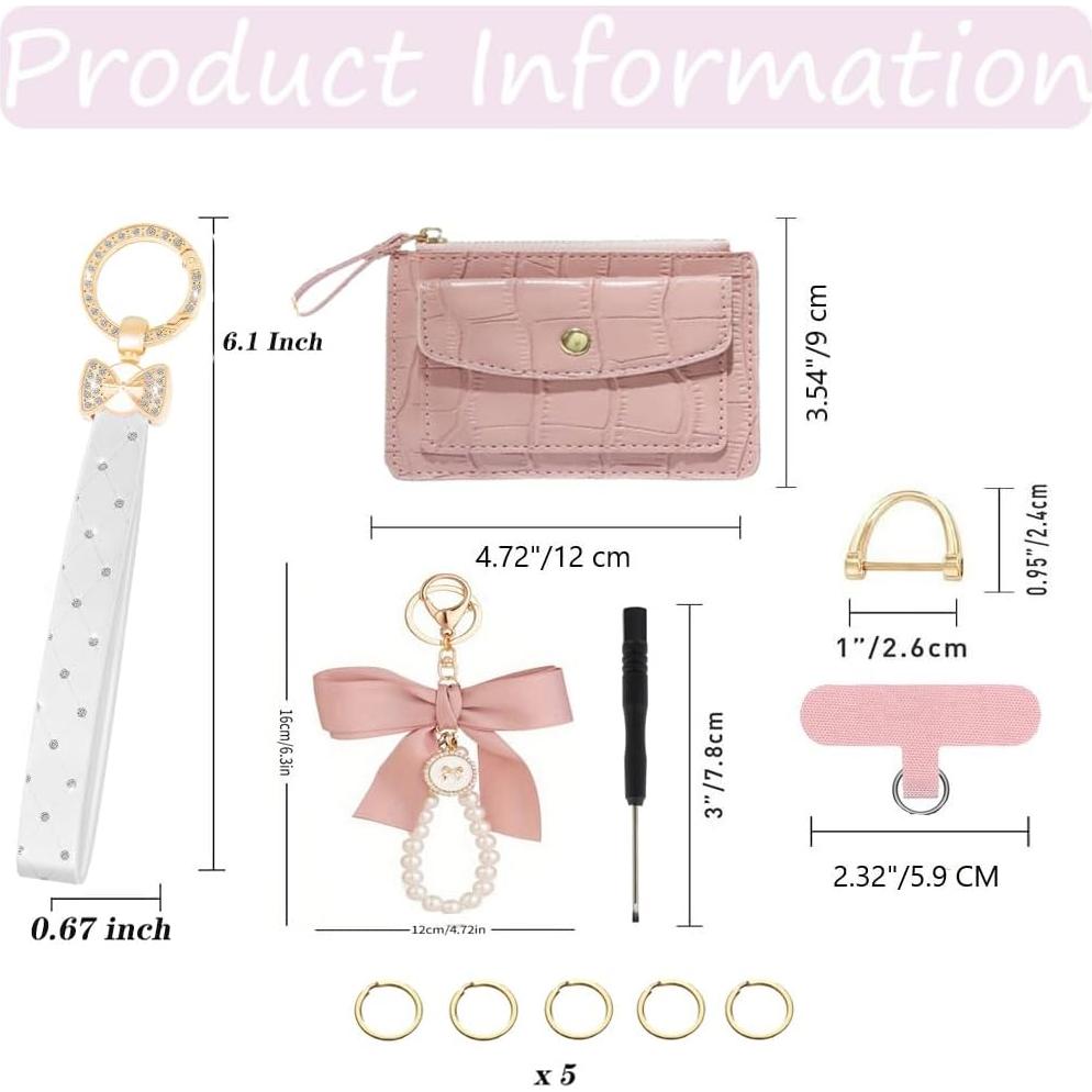 Llave de Muñeca para Mujeres con Llavero de Lazo Blanco