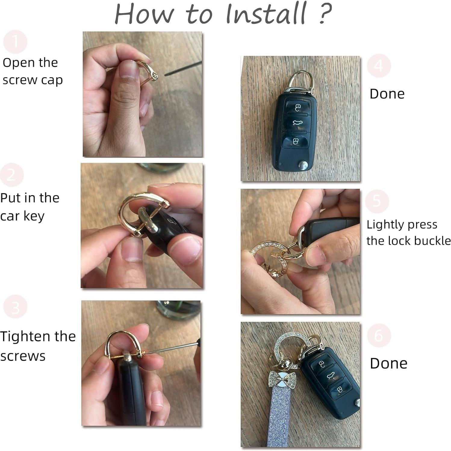 Llave de Muñeca para Mujeres con Llavero de Lazo Blanco