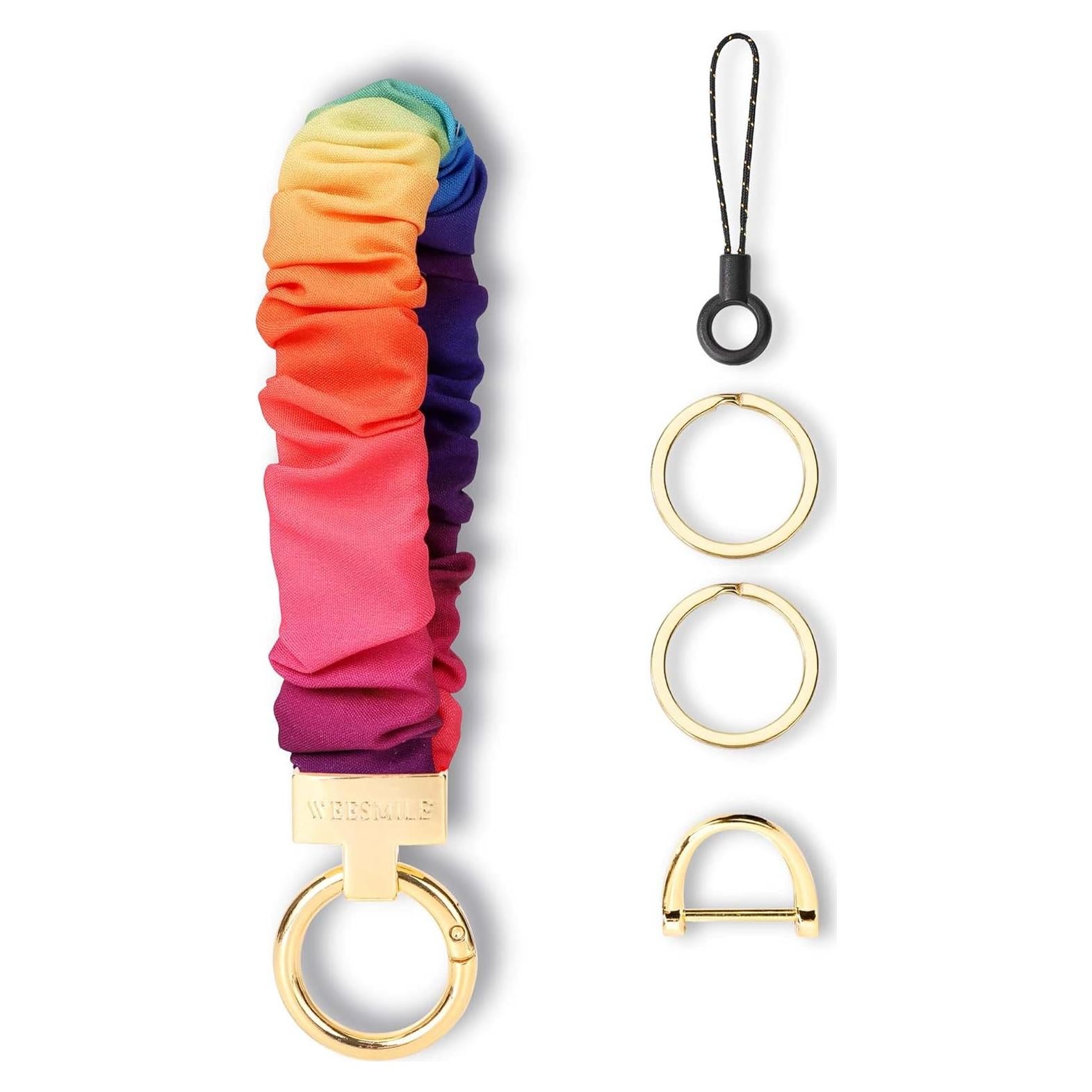 Pulsera de Llavero Scrunchie WEESMILE Arcoíris 15.24 cm