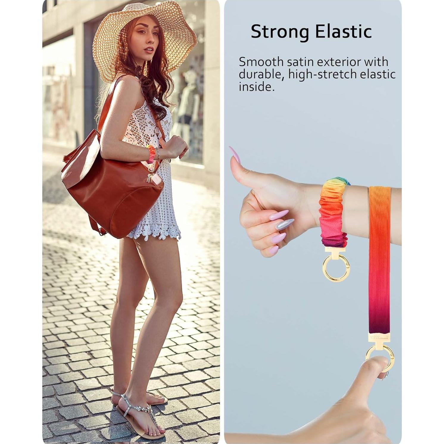 Pulsera de Llavero Scrunchie WEESMILE Arcoíris 15.24 cm