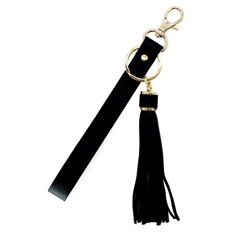 Correa de Muñeca de Cuero PAMIR TONG Negra con Borla