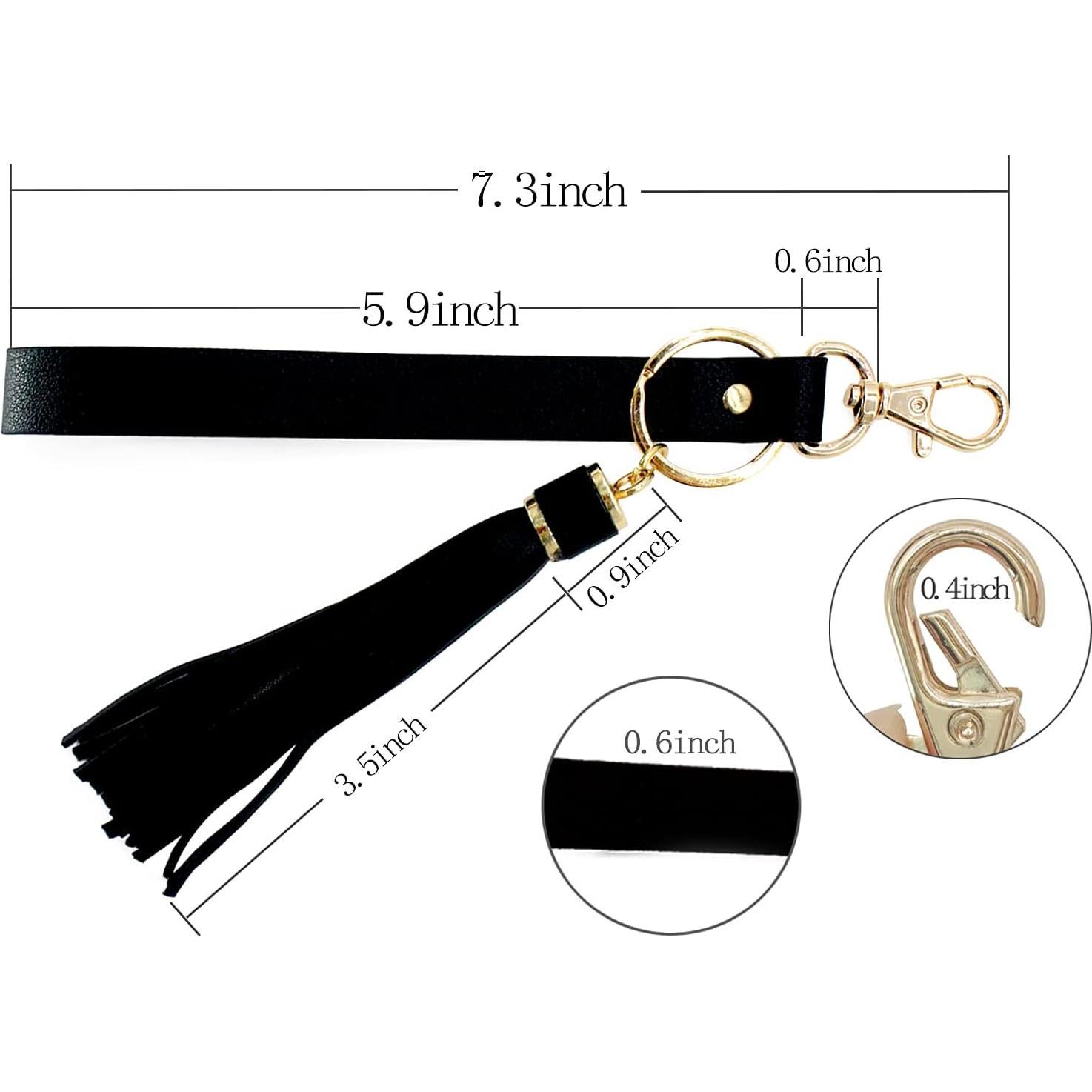 Correa de Muñeca de Cuero PAMIR TONG Negra con Borla