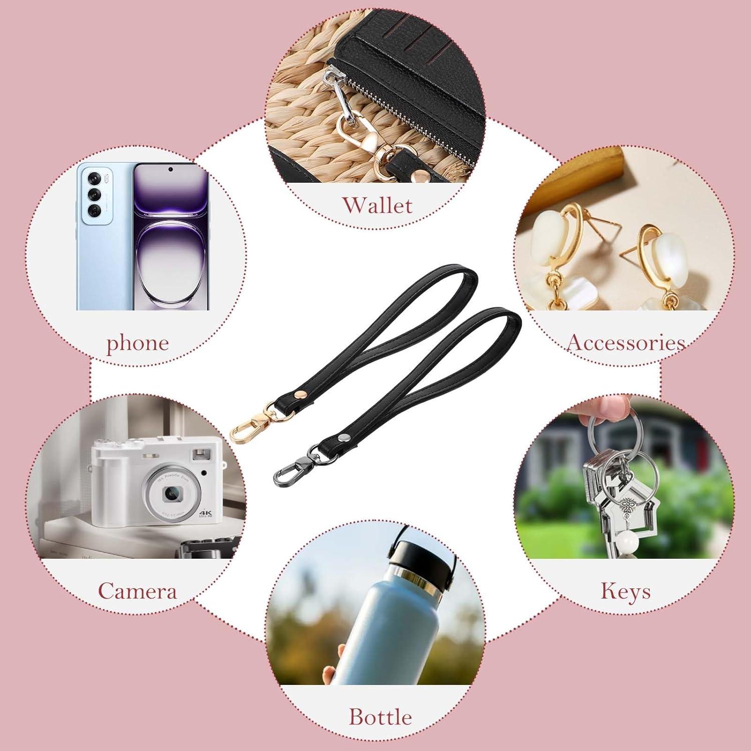 Correa de Muñeca 2 Pcs Heclia Cuero PU Negro 19 cm