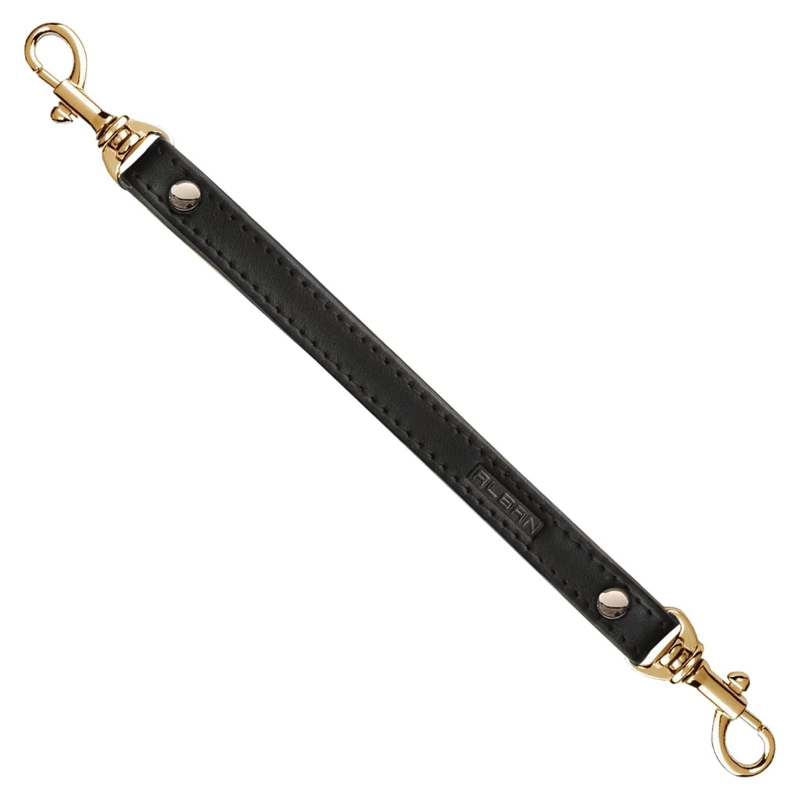 Correa de 2 Clips de Cuero Genuino Alban Leather - Negro