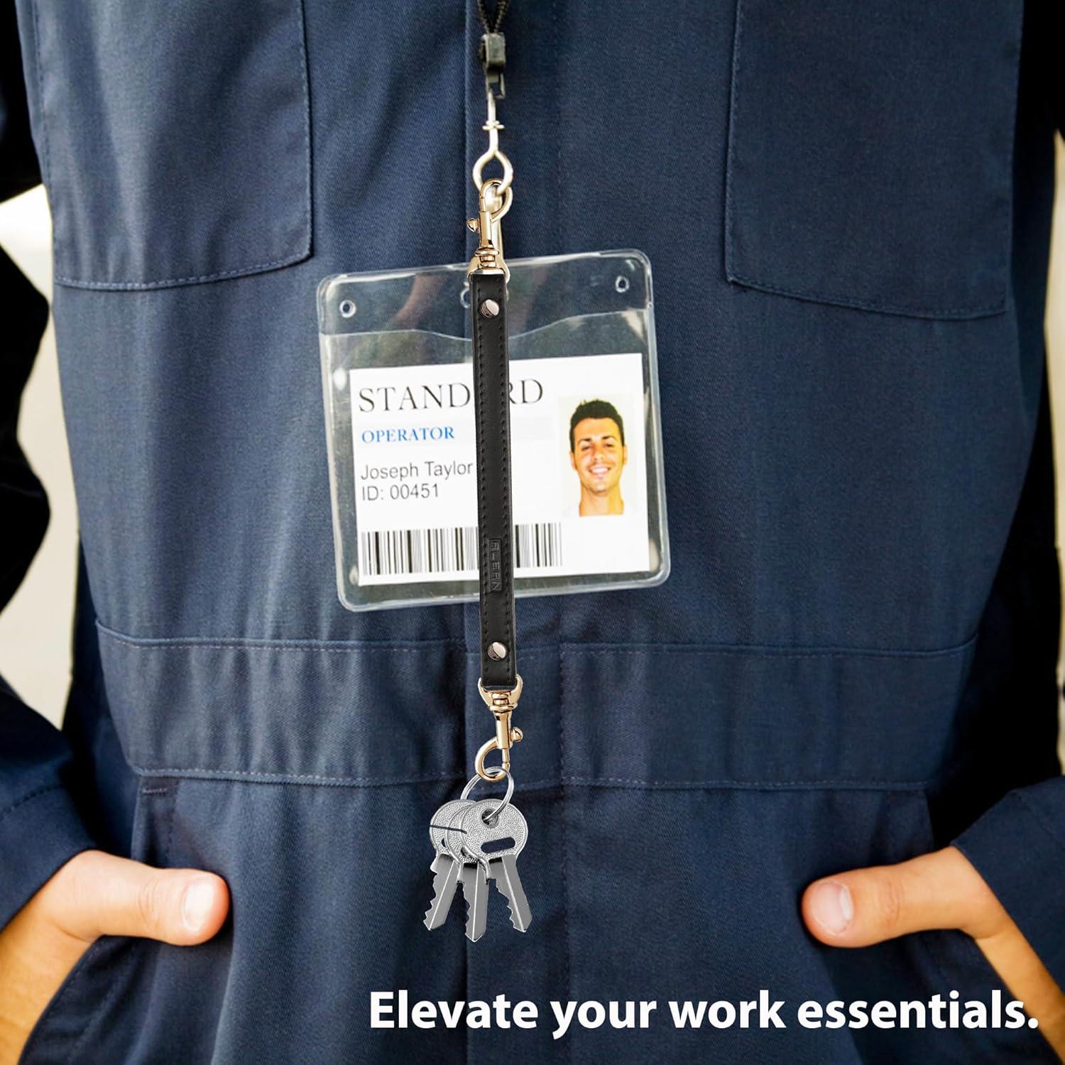 Correa de 2 Clips de Cuero Genuino Alban Leather - Negro