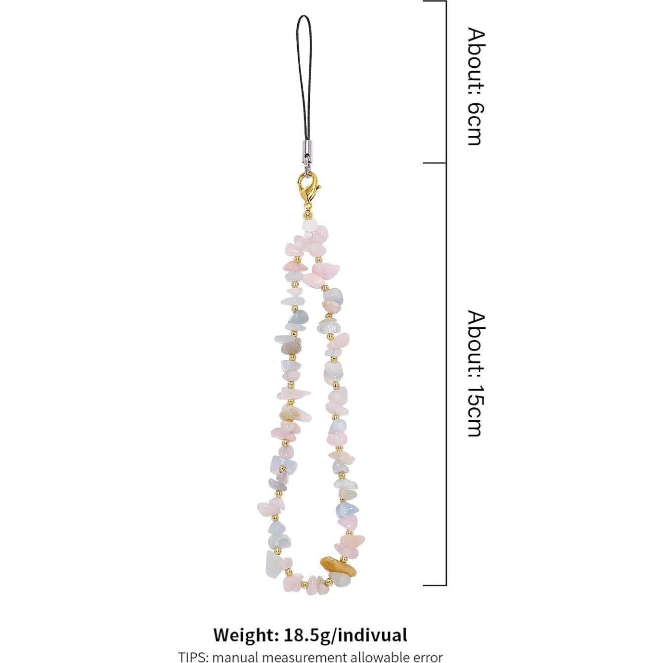 Correa de Teléfono Celular Hecha a Mano con Amazonita 21 cm