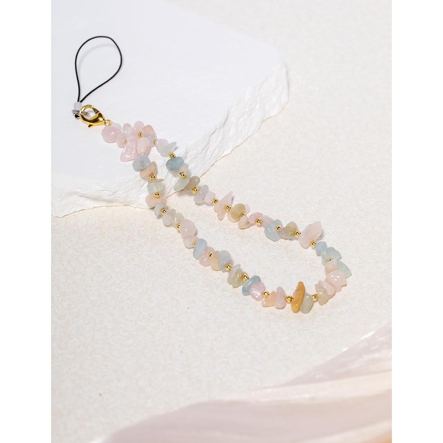 Correa de Teléfono Celular Hecha a Mano con Amazonita 21 cm