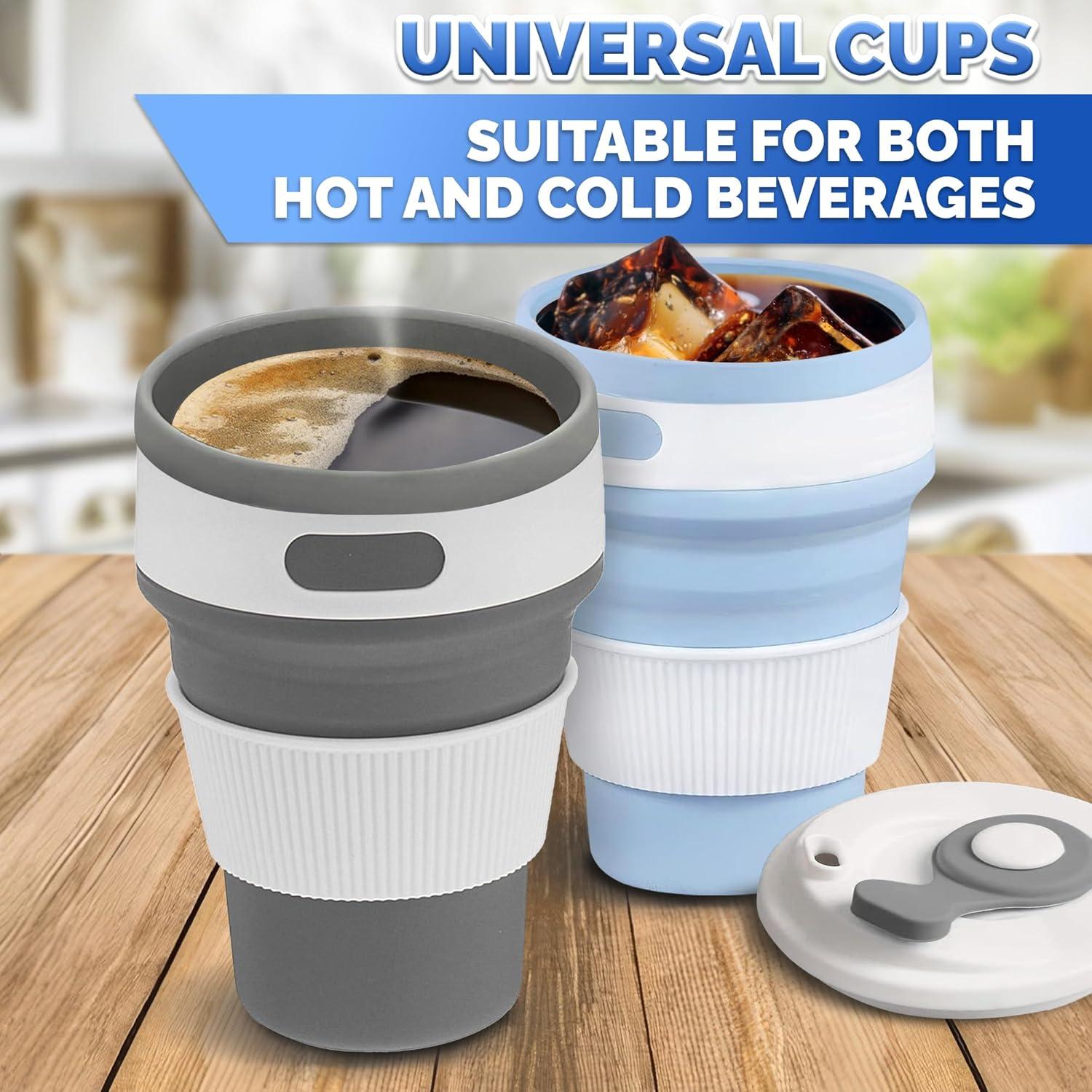 Paquete de 2 Tazas Plegables Tesorrio 350ml para Viaje