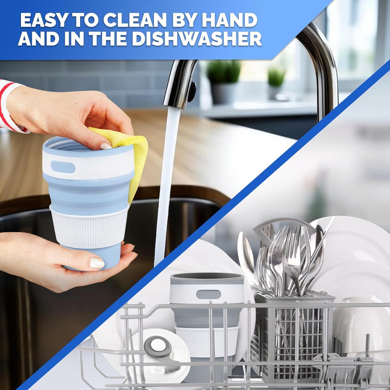 Paquete de 2 Tazas Plegables Tesorrio 350ml para Viaje