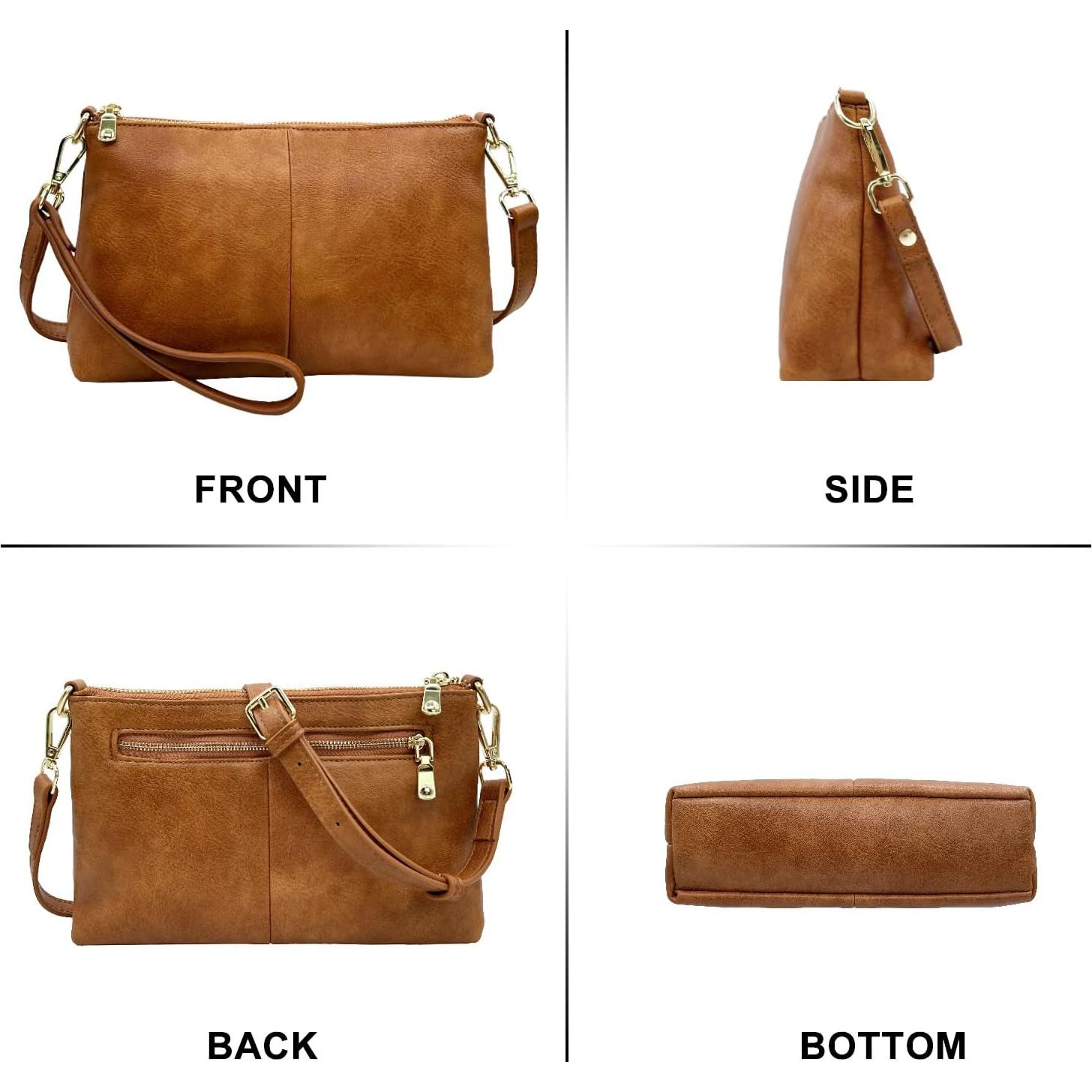 Bolso Cruzado Vegano para Mujeres Lifwimner - Marrón Camello