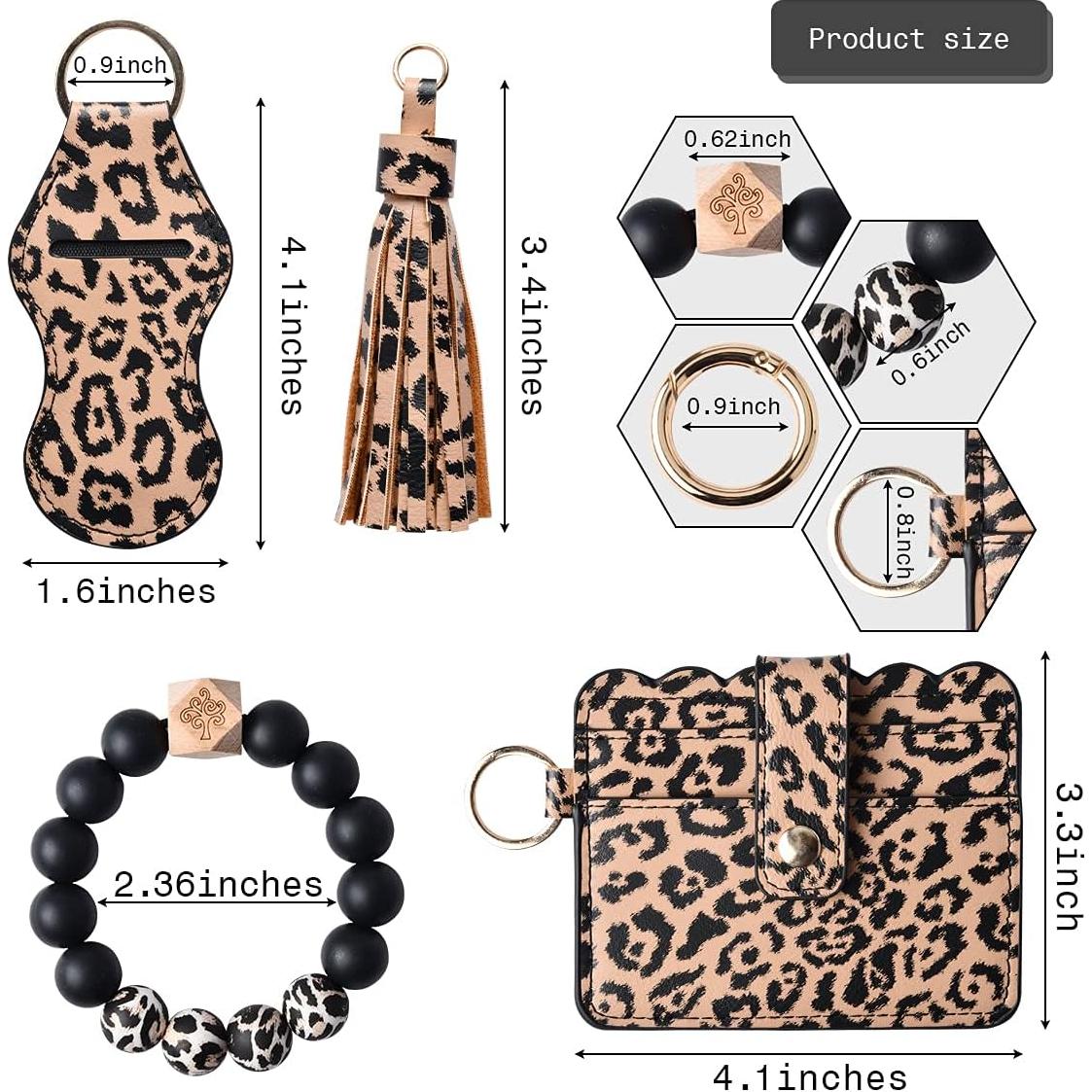 Llavero de Pulsera para Mujeres Silicona con Borlas y Soporte