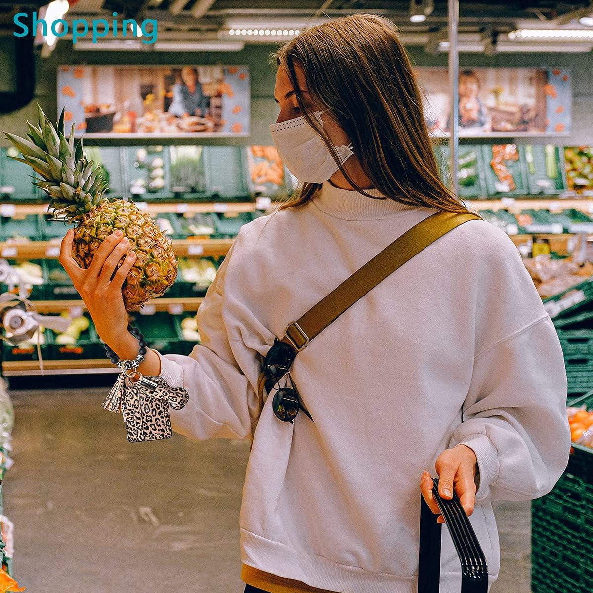 Llavero de Pulsera para Mujeres Silicona con Borlas y Soporte