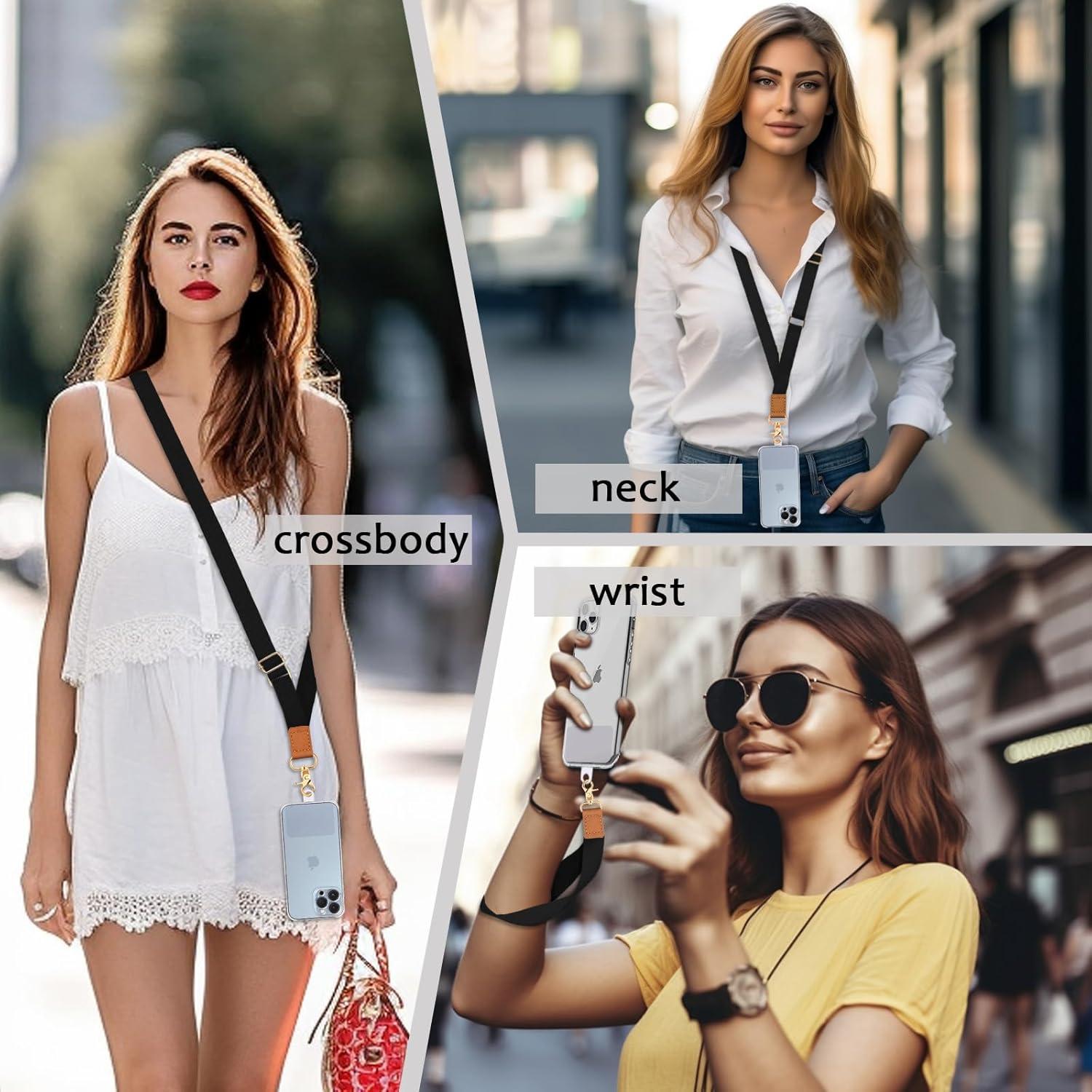 Correa Cruzada Ajustable para Teléfono Yonlevres Negra