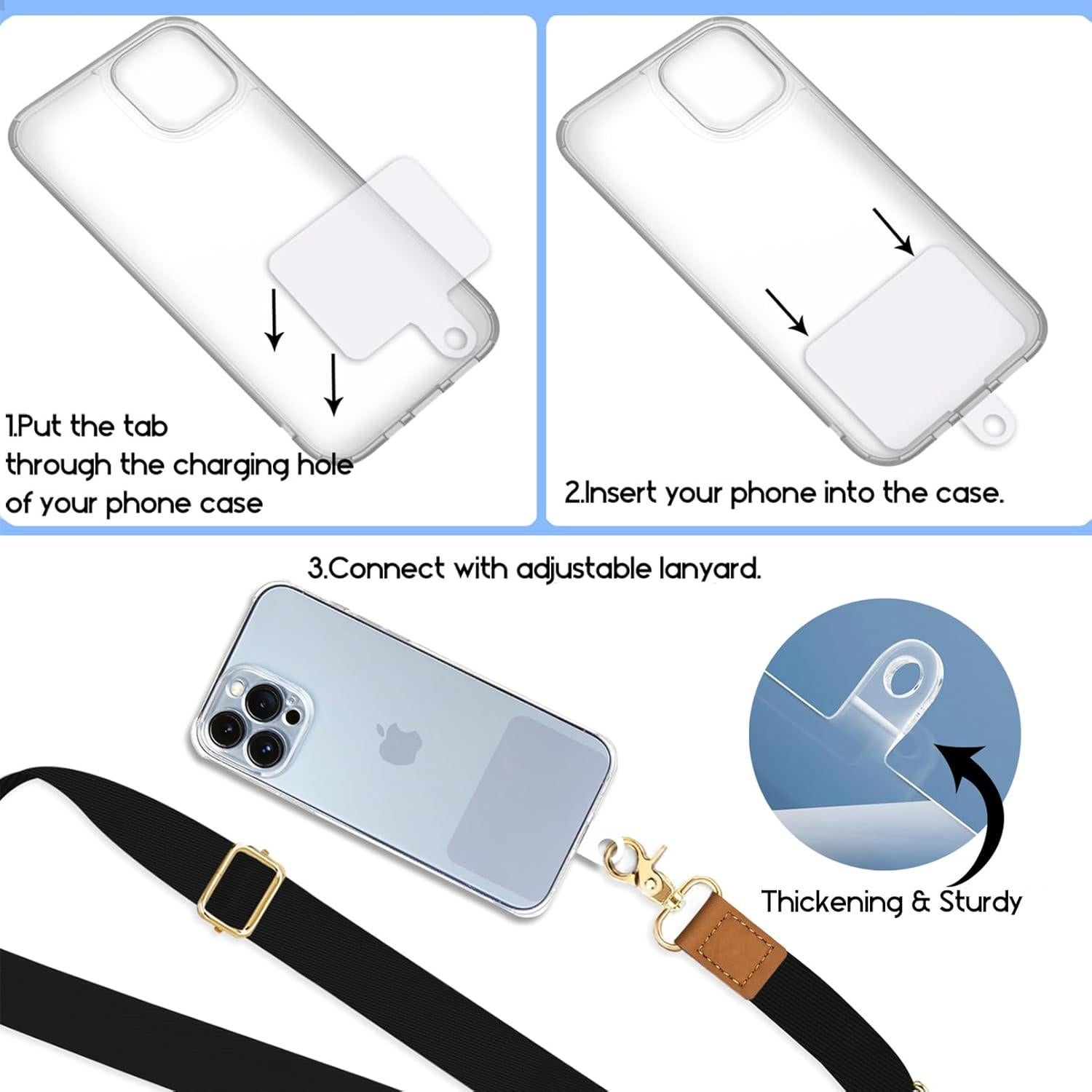 Correa Cruzada Ajustable para Teléfono Yonlevres Negra