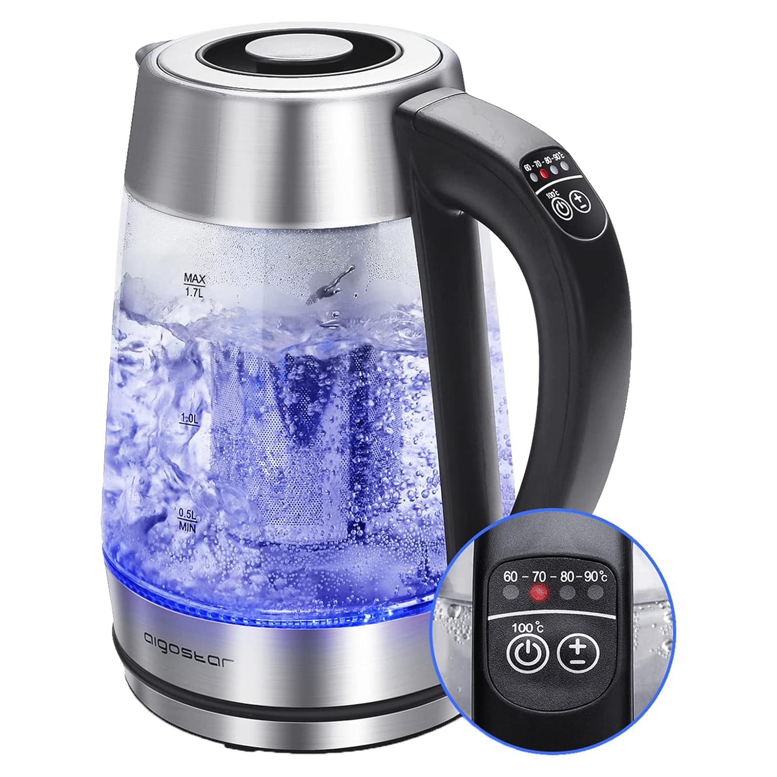 Hervidor Eléctrico Aigostar 1.7L con Infusor y Control de Temperatura
