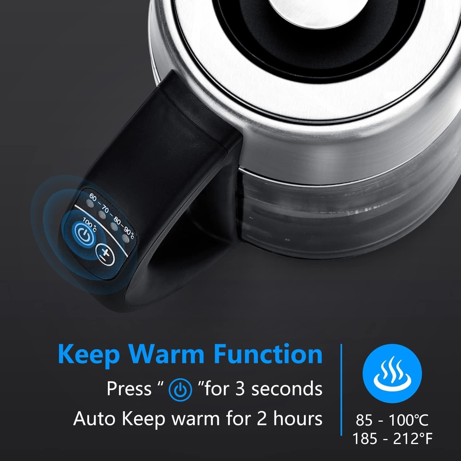 Hervidor Eléctrico Aigostar 1.7L con Infusor y Control de Temperatura