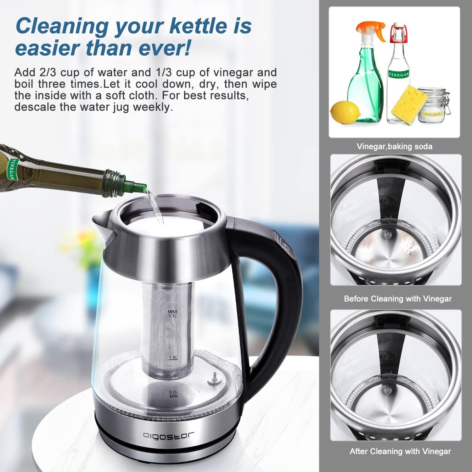 Hervidor Eléctrico Aigostar 1.7L con Infusor y Control de Temperatura