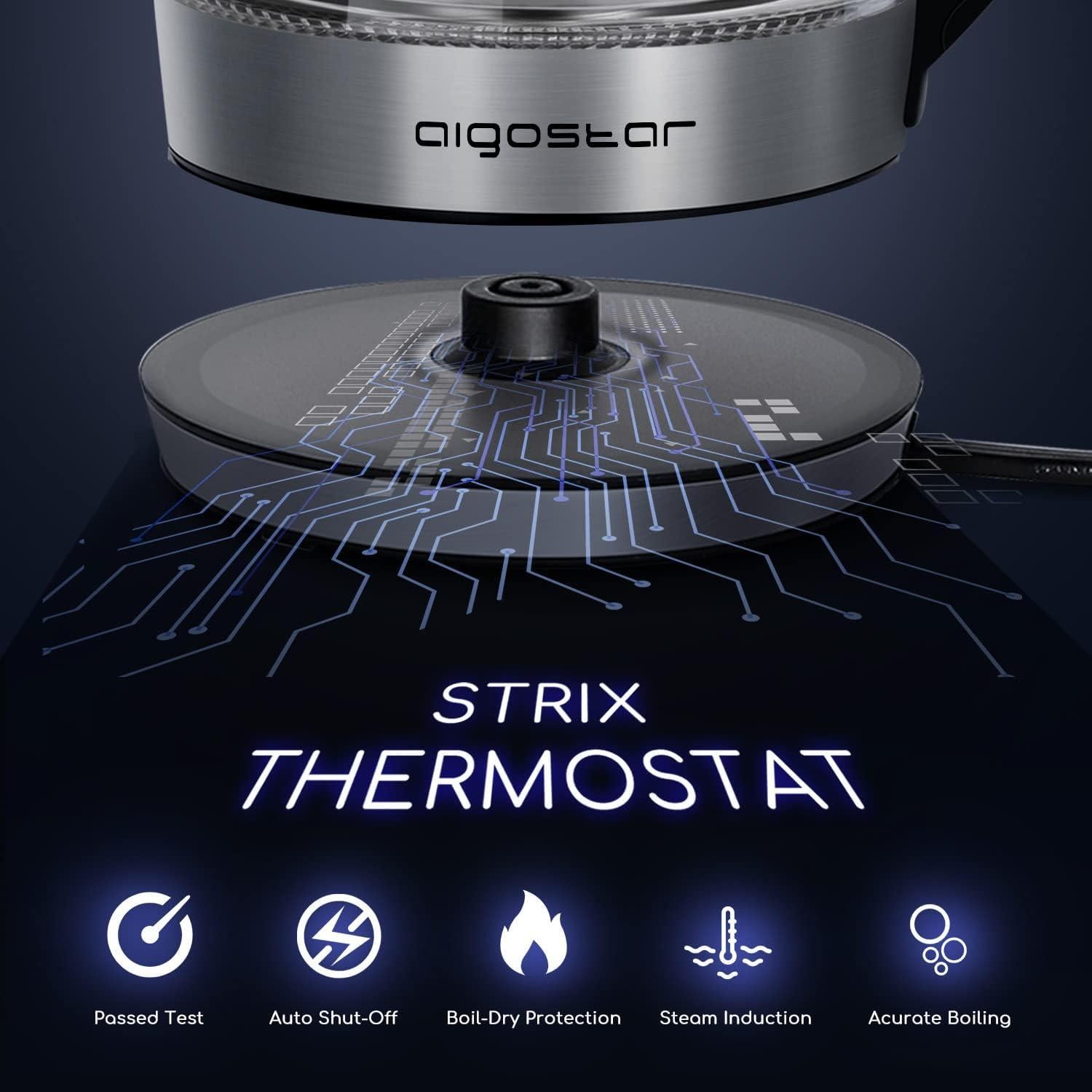 Hervidor Eléctrico Aigostar 1.7L con Infusor y Control de Temperatura