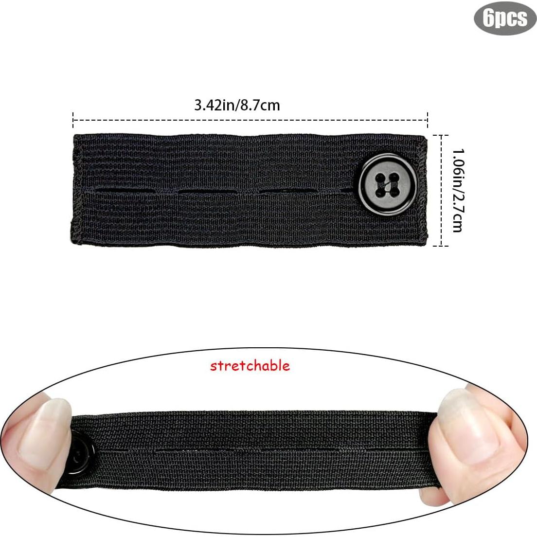 Juego de 6 Extensores de Botón Elástico para Pantalones