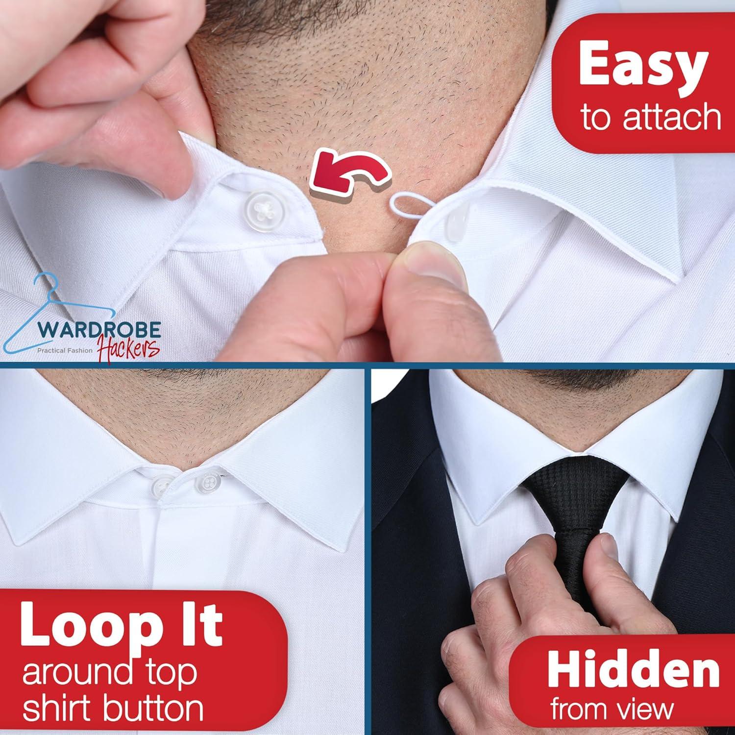 Extensores de Cuello para Camisas de Hombre Wardrobe Hackers - 3 Piezas Blanco Perla