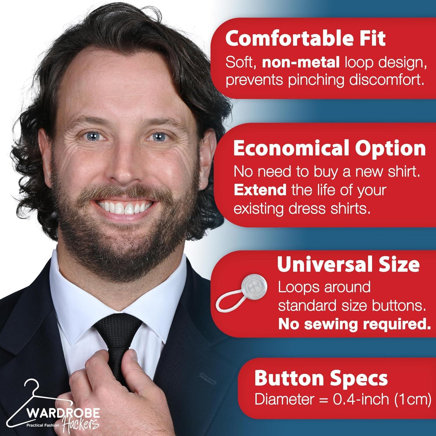 Extensores de Cuello para Camisas de Hombre Wardrobe Hackers - 3 Piezas Blanco Perla