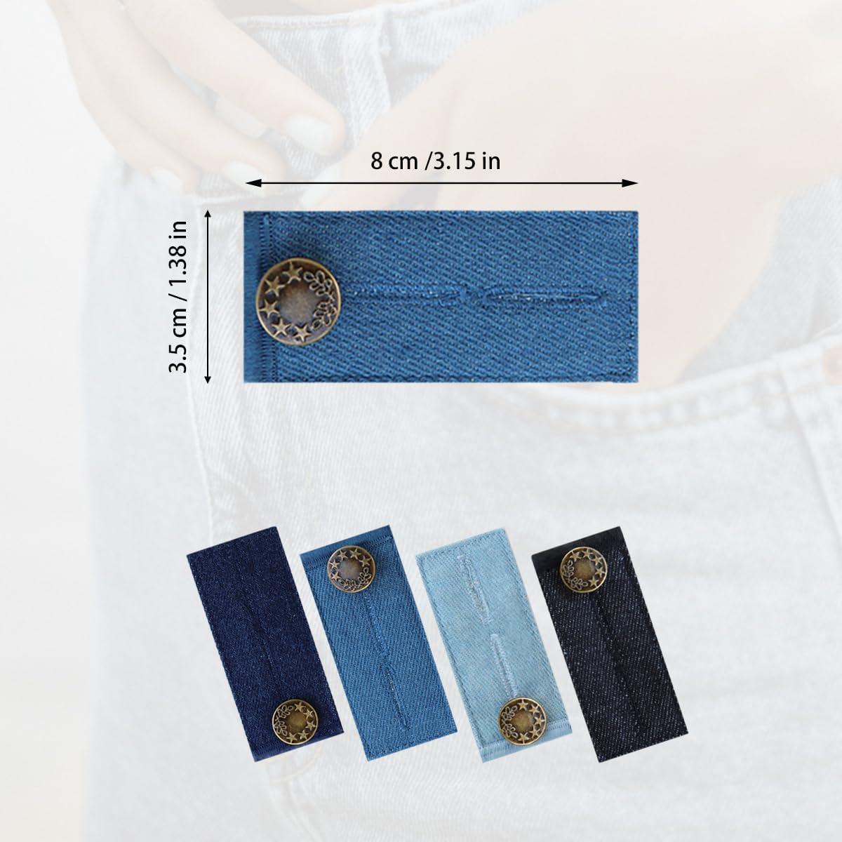 Extensores de Botón para Pantalones QHAJRYYC - 4 Pcs Mezclilla