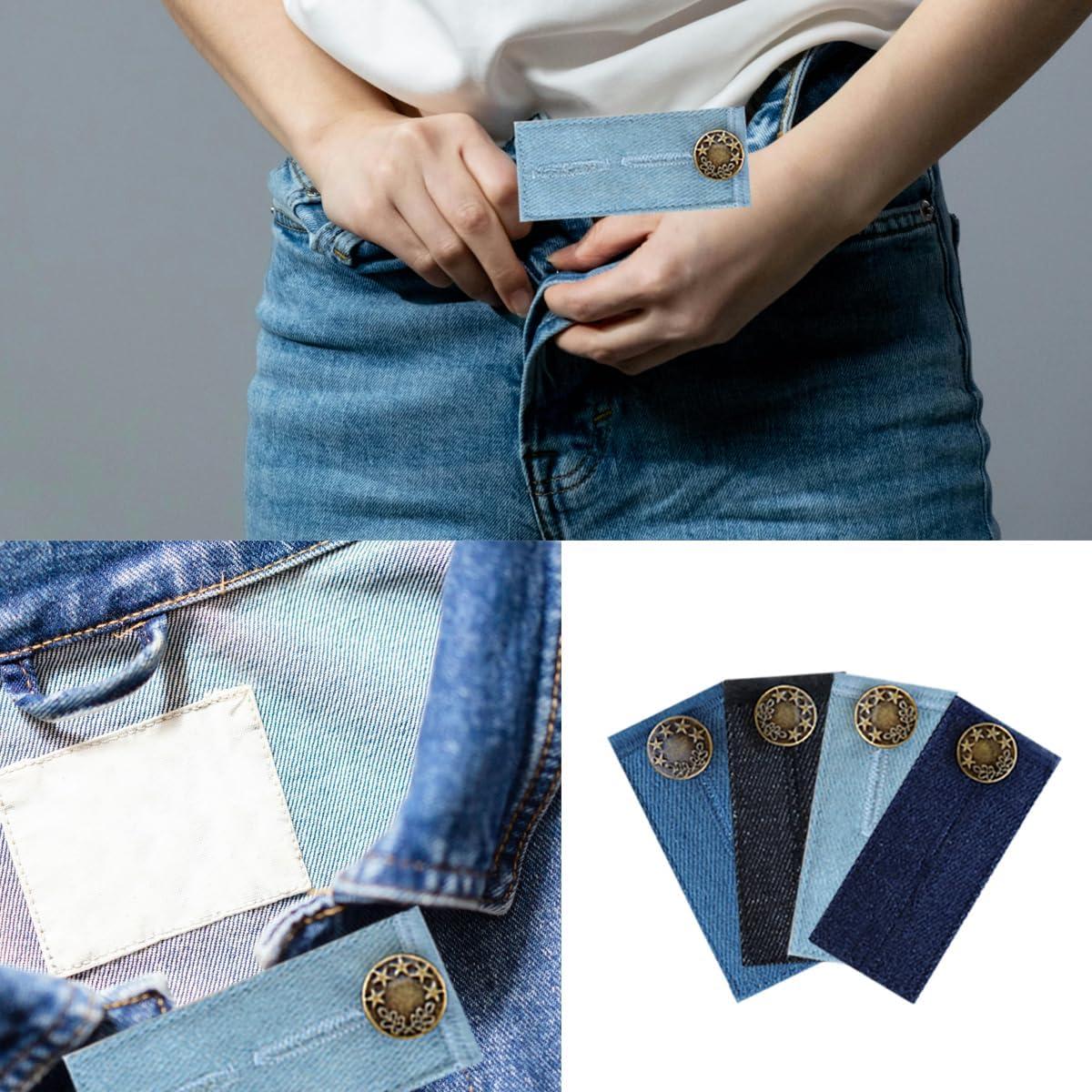 Extensores de Botón para Pantalones QHAJRYYC - 4 Pcs Mezclilla