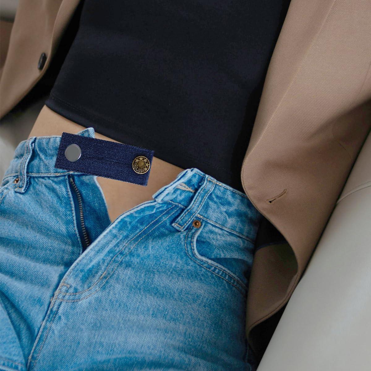 Extensores de Botón para Pantalones QHAJRYYC - 4 Pcs Mezclilla