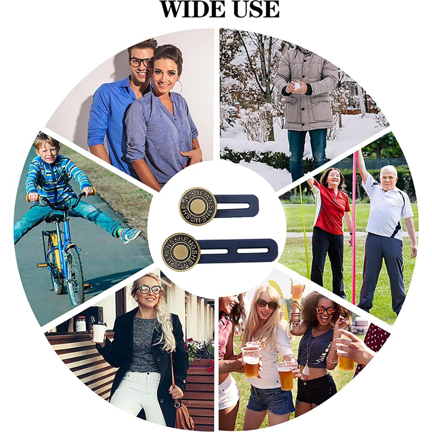 Extensores de Cintura ICEYLI 8 Piezas Ajustables para Pantalones