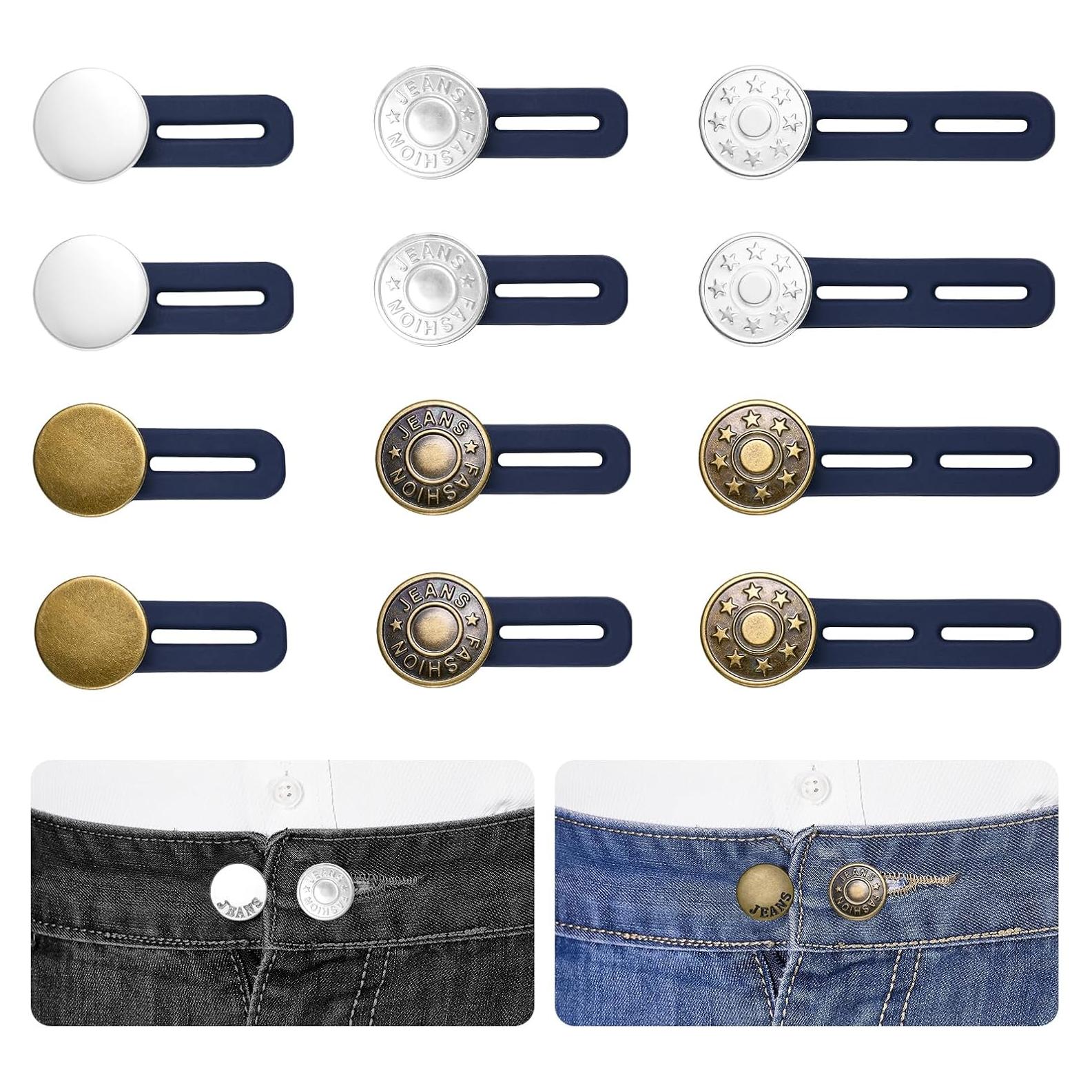 Extensores de Cintura EZJIAYOU 12 Pcs Silicona Elástica 2.8-4.6 cm