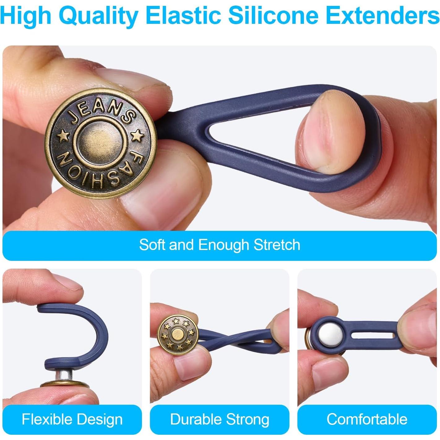 Extensores de Cintura EZJIAYOU 12 Pcs Silicona Elástica 2.8-4.6 cm