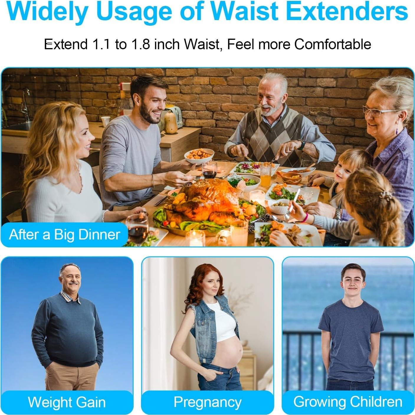 Extensores de Cintura EZJIAYOU 12 Pcs Silicona Elástica 2.8-4.6 cm