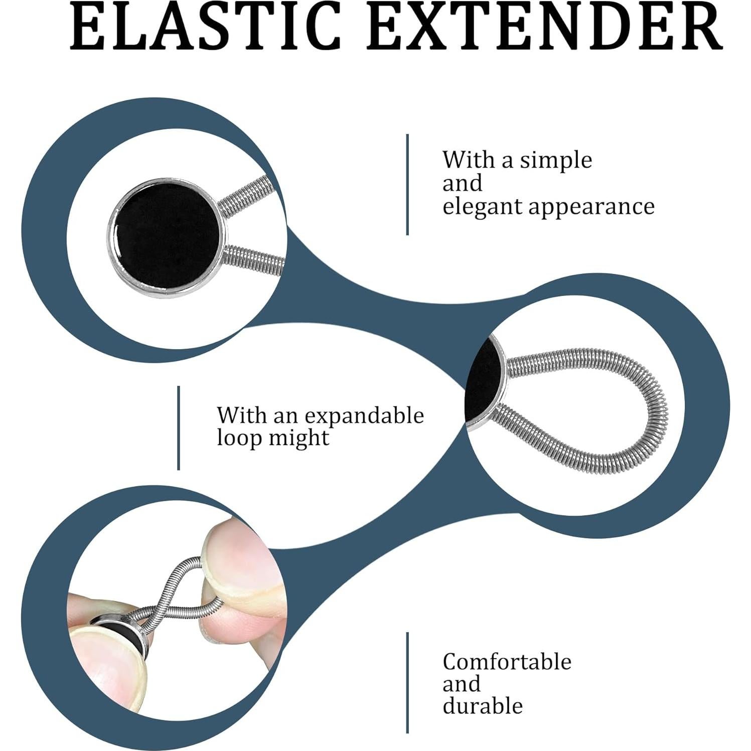 12 Extensores de Cuello Elásticos Deshionew - Ajuste Cómodo para Camisas