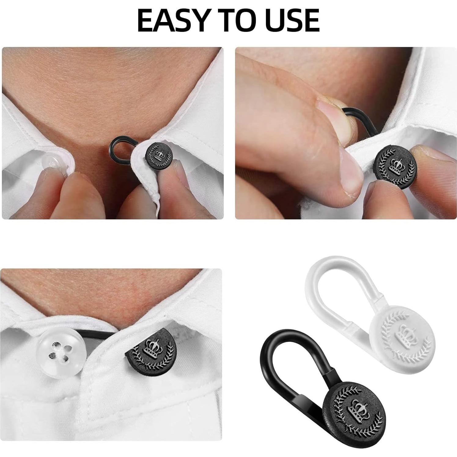 20 Extensores de Cuello de Camisa ZOMAND Negro y Blanco